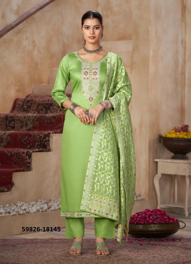 AAS EDITION 1 - Catalog # 59826 (Set of 6 Readymade Salwar Suits) by Brand KALARANG