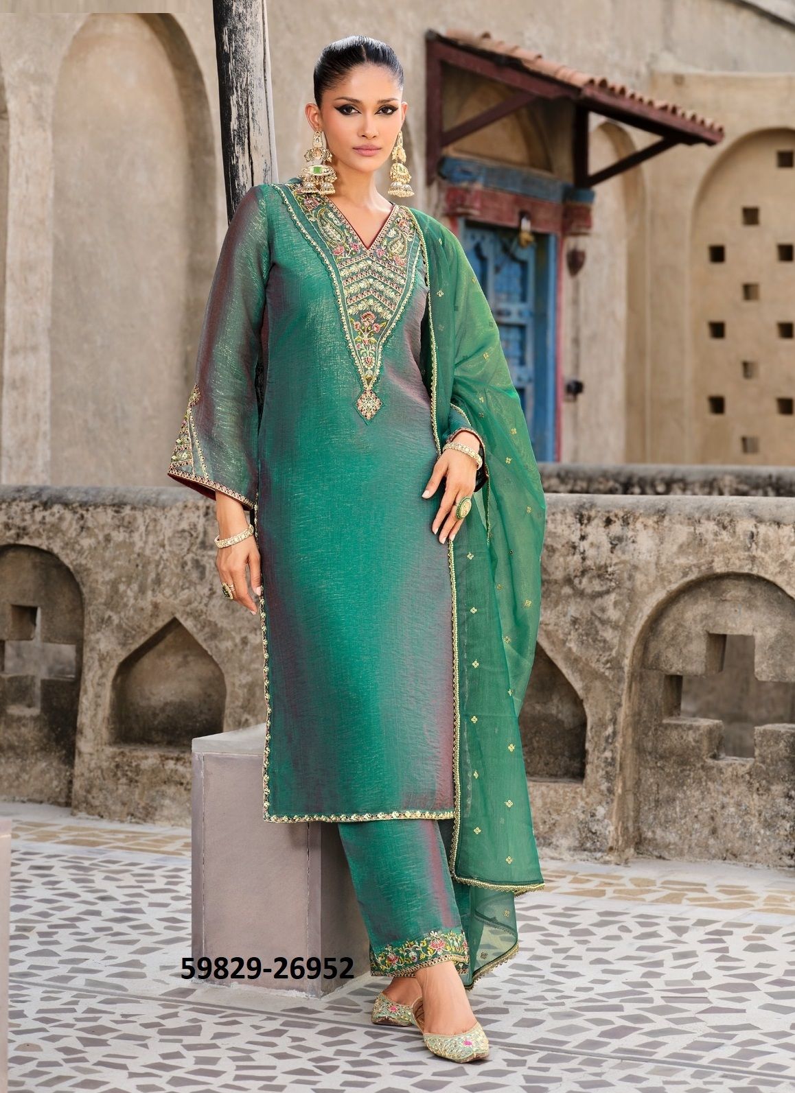 DILBAR - Catalog # 59829 (Set of 4 Readymade Salwar Suits) by Brand LILY & LALI