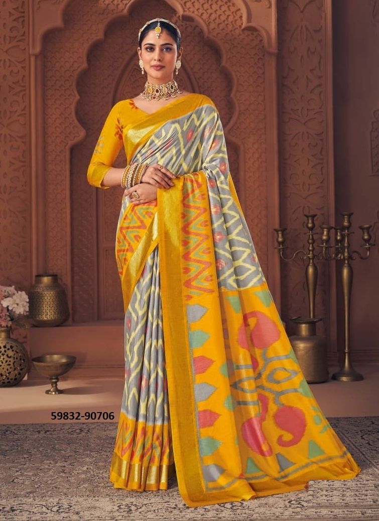 GULMARG SILK 7 - Catalog # 59832 (Set of 12 Sarees) by Brand VIPUL FASHIONS