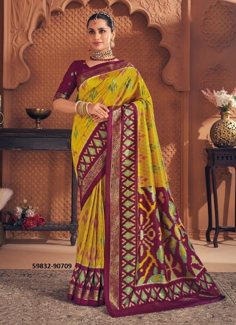 GULMARG SILK 7 - Catalog # 59832 (Set of 12 Sarees) by Brand VIPUL FASHIONS