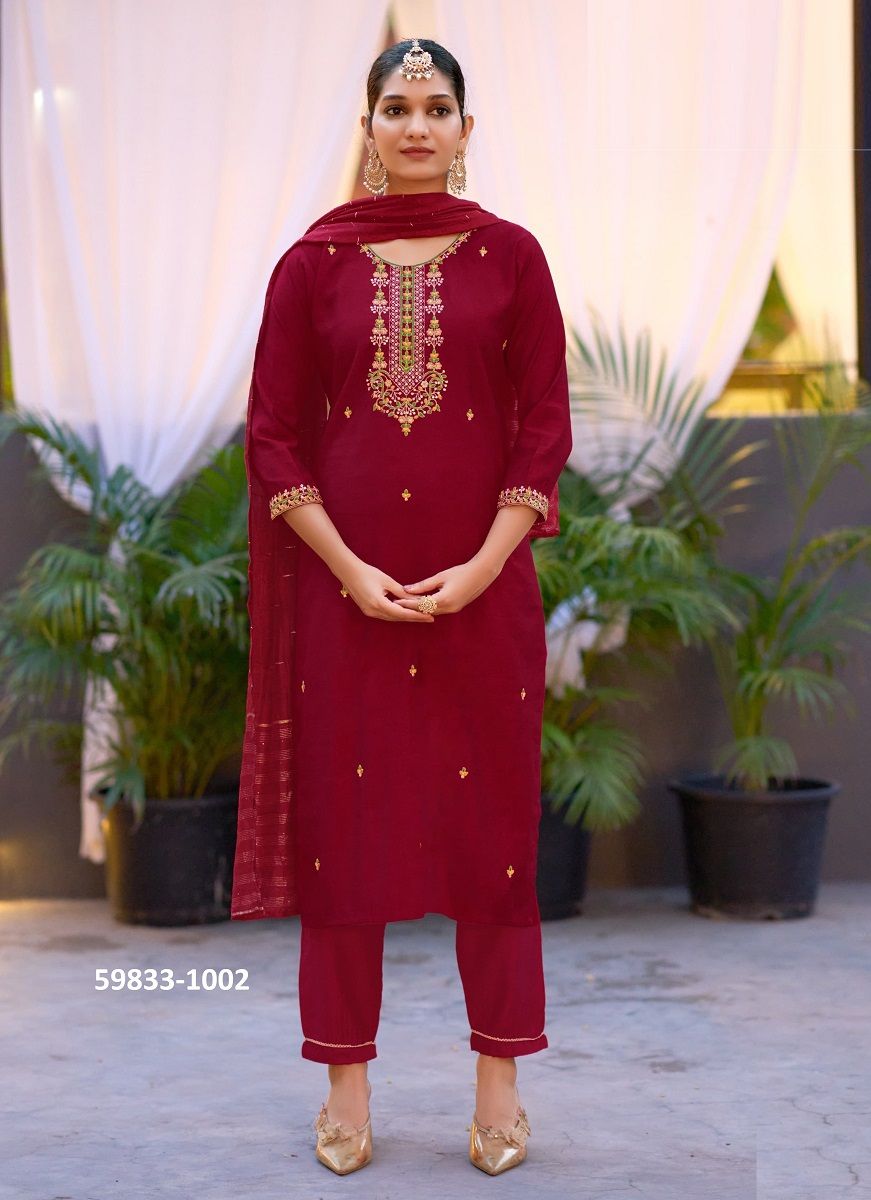 GUNGUN - Catalog # 59833 (Set of 6 Readymade Salwar Suits) by Brand OSSM