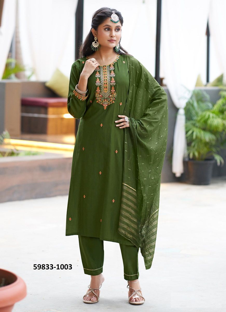 GUNGUN - Catalog # 59833 (Set of 6 Readymade Salwar Suits) by Brand OSSM