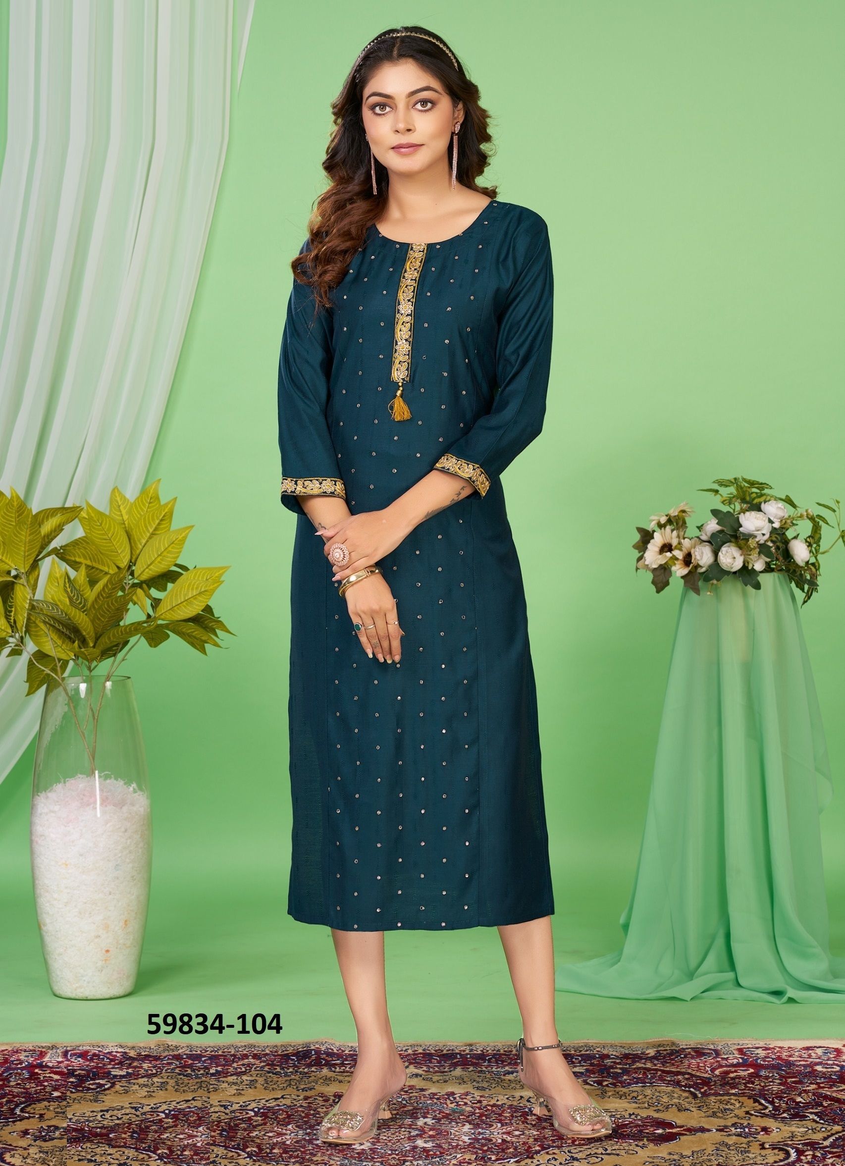 NIVETHA - Catalog # 59834 (Set of 6 Readymade Women's Kurtis / Tops) by Brand DEE CEE NIVETHA - Catalog # 59834 (Set of 6 Readymade Women's Kurtis / Tops) by Brand DEE CEE