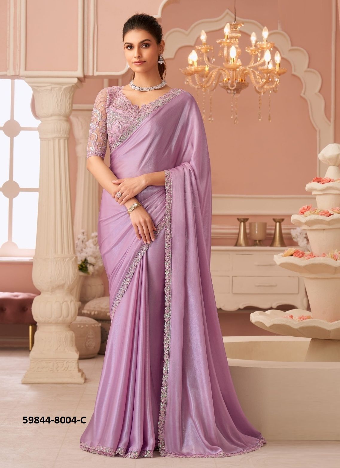 SALSA STYLE 8004 - Catalog # 59844 (Set of 6 Sarees) by Brand THE FASHION HUB