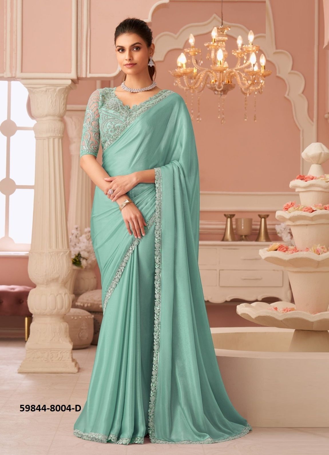 SALSA STYLE 8004 - Catalog # 59844 (Set of 6 Sarees) by Brand THE FASHION HUB