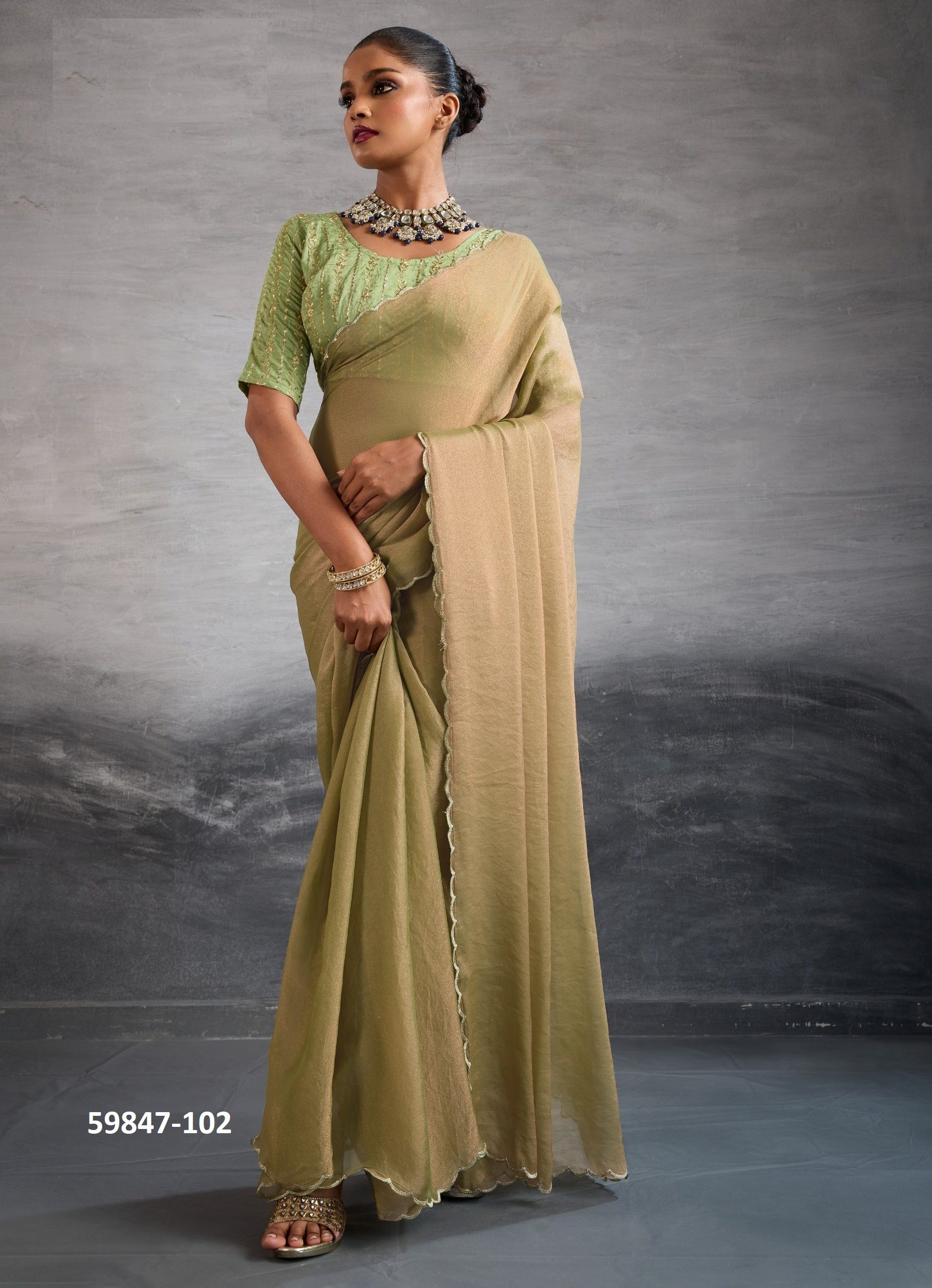 CANVA - Catalog # 59847 (Set of 10 Sarees) by Brand STAVAN