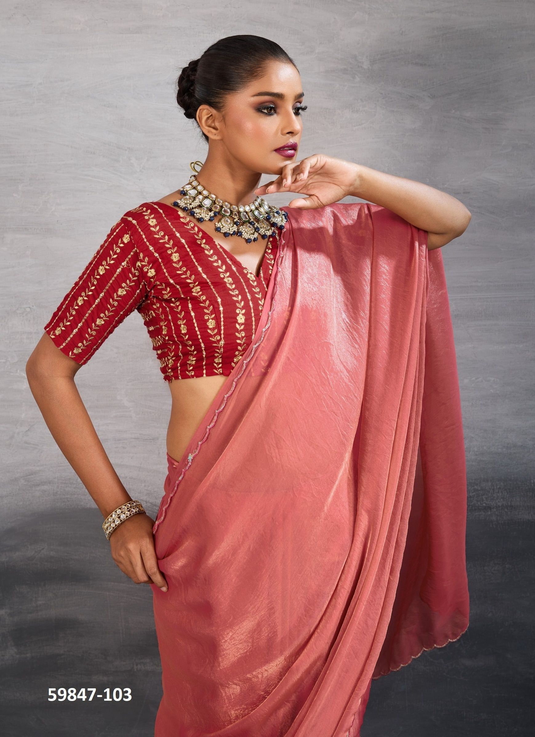 CANVA - Catalog # 59847 (Set of 10 Sarees) by Brand STAVAN
