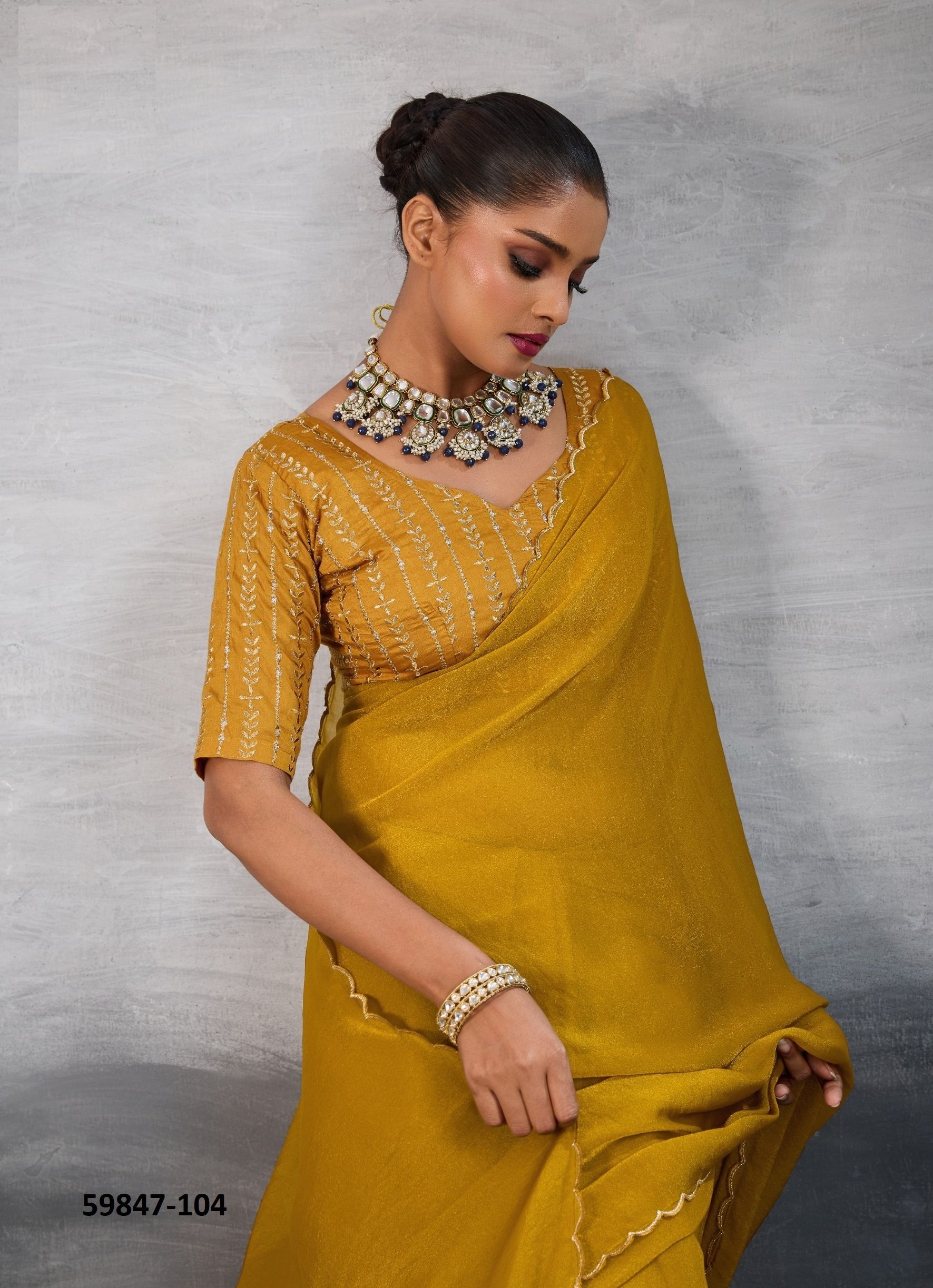 CANVA - Catalog # 59847 (Set of 10 Sarees) by Brand STAVAN