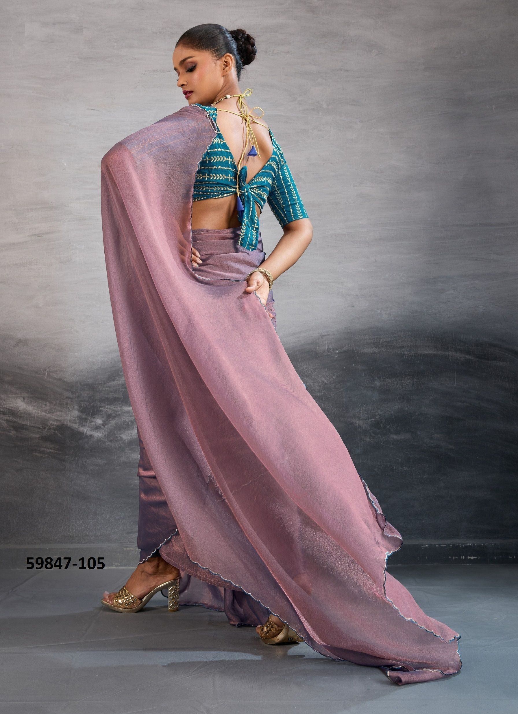 CANVA - Catalog # 59847 (Set of 10 Sarees) by Brand STAVAN