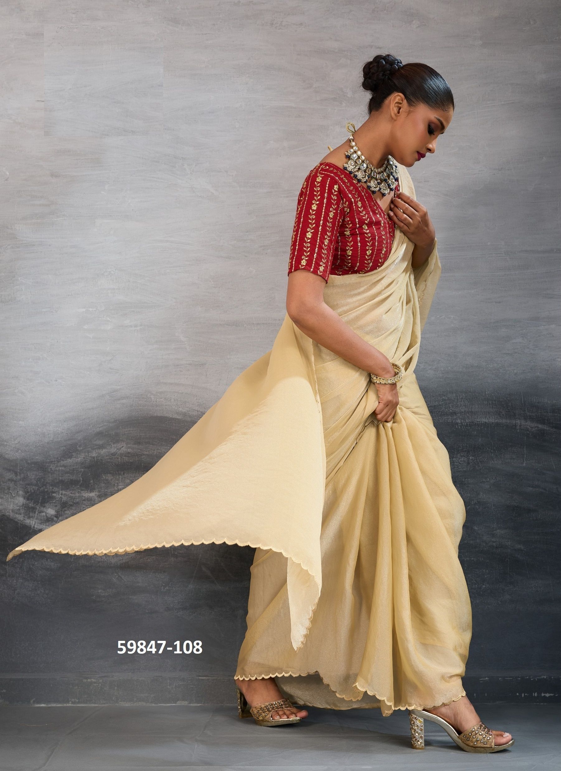 CANVA - Catalog # 59847 (Set of 10 Sarees) by Brand STAVAN