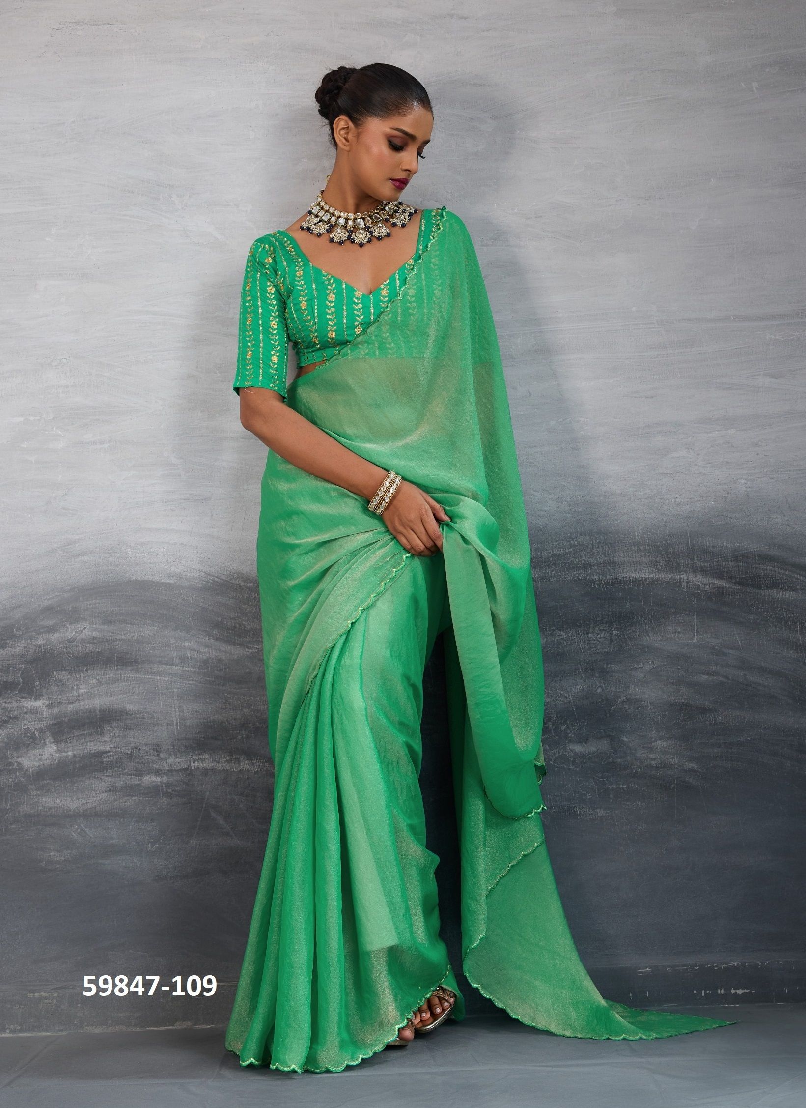 CANVA - Catalog # 59847 (Set of 10 Sarees) by Brand STAVAN