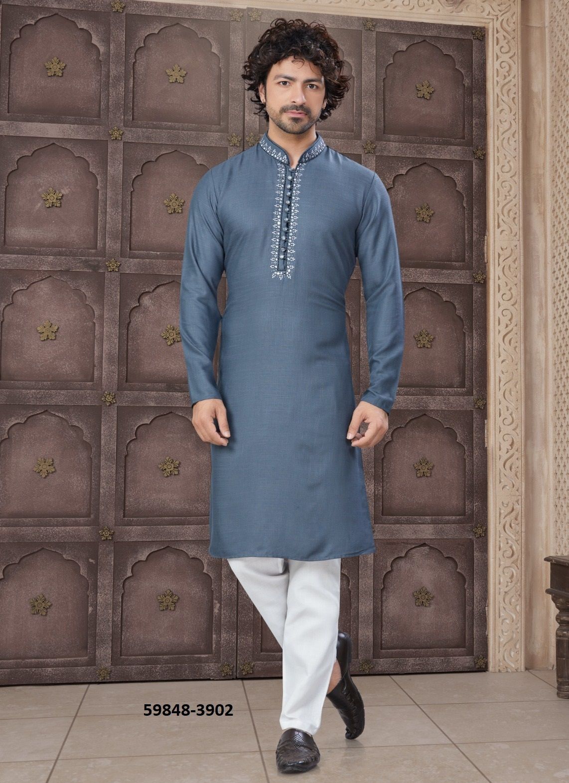 WEDDING COLLECTION 39 - Catalog # 59848 (Set of 6 Men's Ethnic Wear) by Brand MEHERIYA