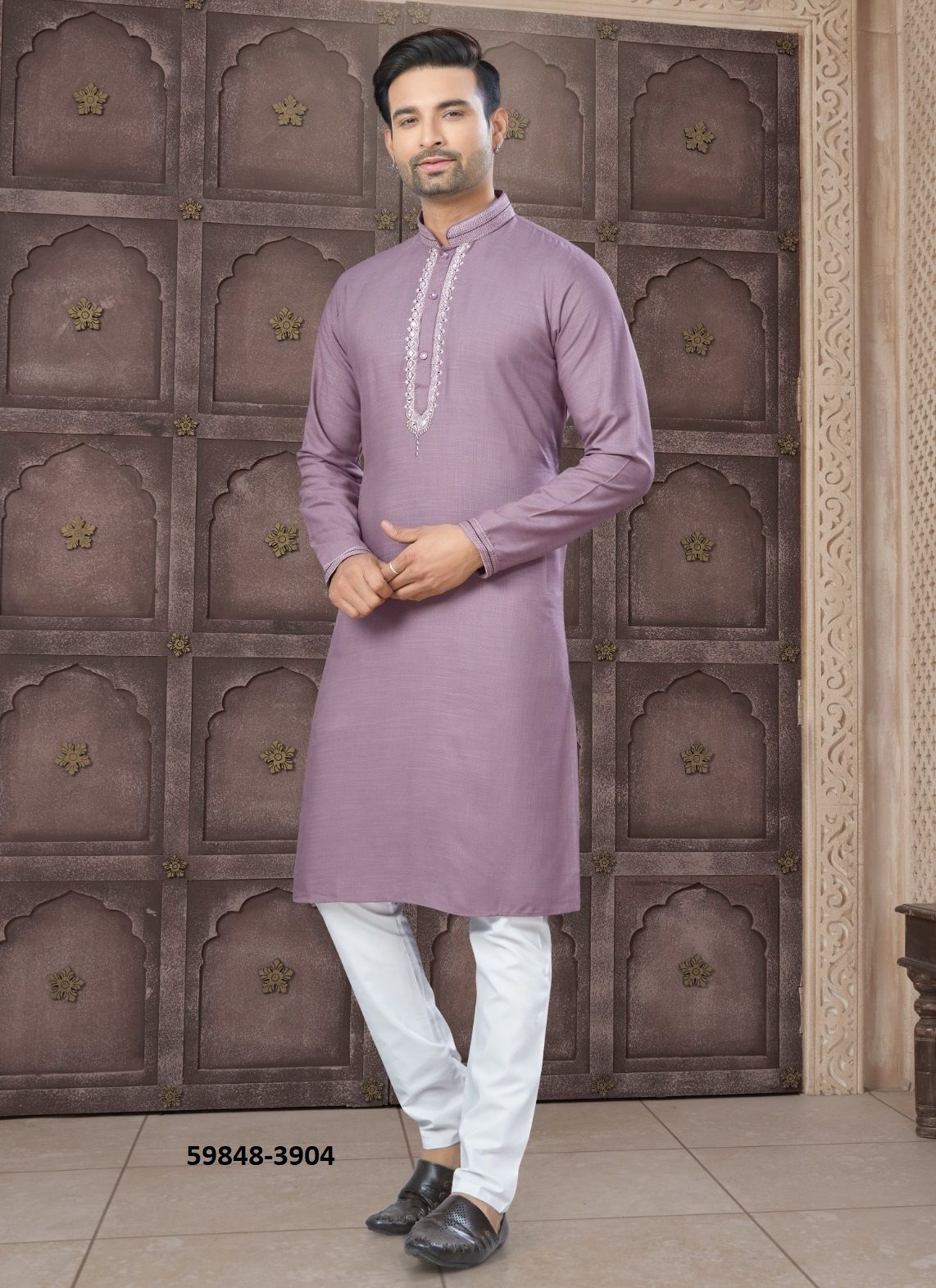 WEDDING COLLECTION 39 - Catalog # 59848 (Set of 6 Men's Ethnic Wear) by Brand MEHERIYA