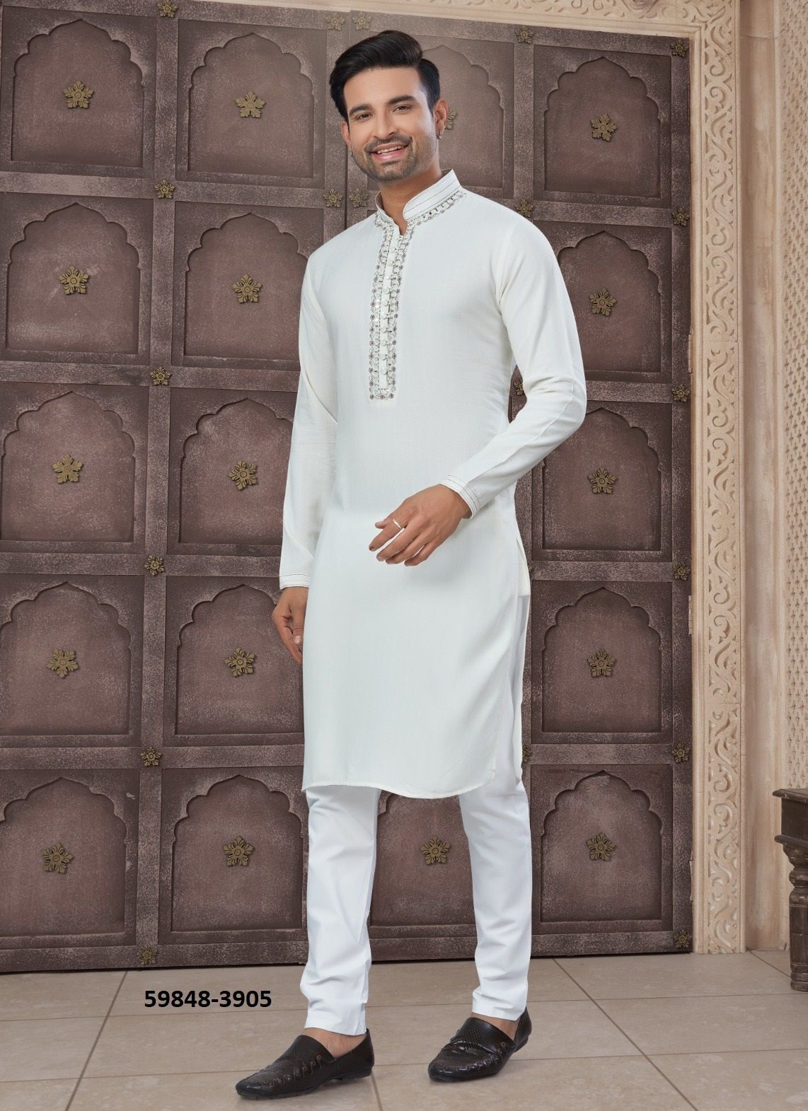 WEDDING COLLECTION 39 - Catalog # 59848 (Set of 6 Men's Ethnic Wear) by Brand MEHERIYA