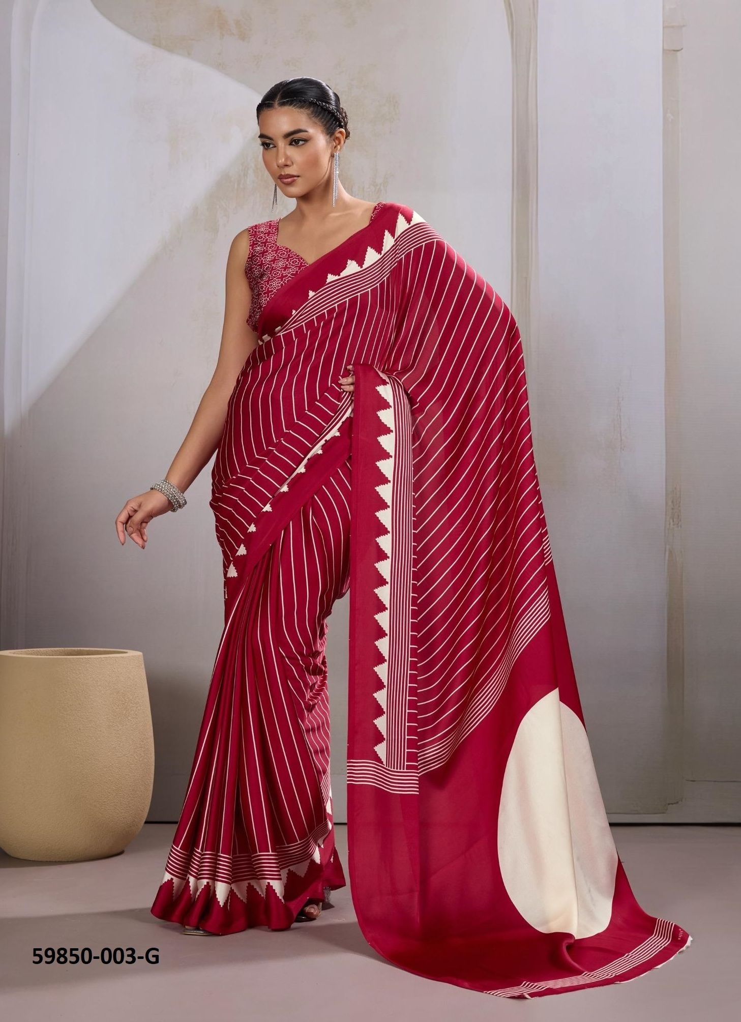PURE AJRAKH PRINT 3 - Catalog # 59850 (Set of 12 Sarees) by Brand RAJTEX FABRICS