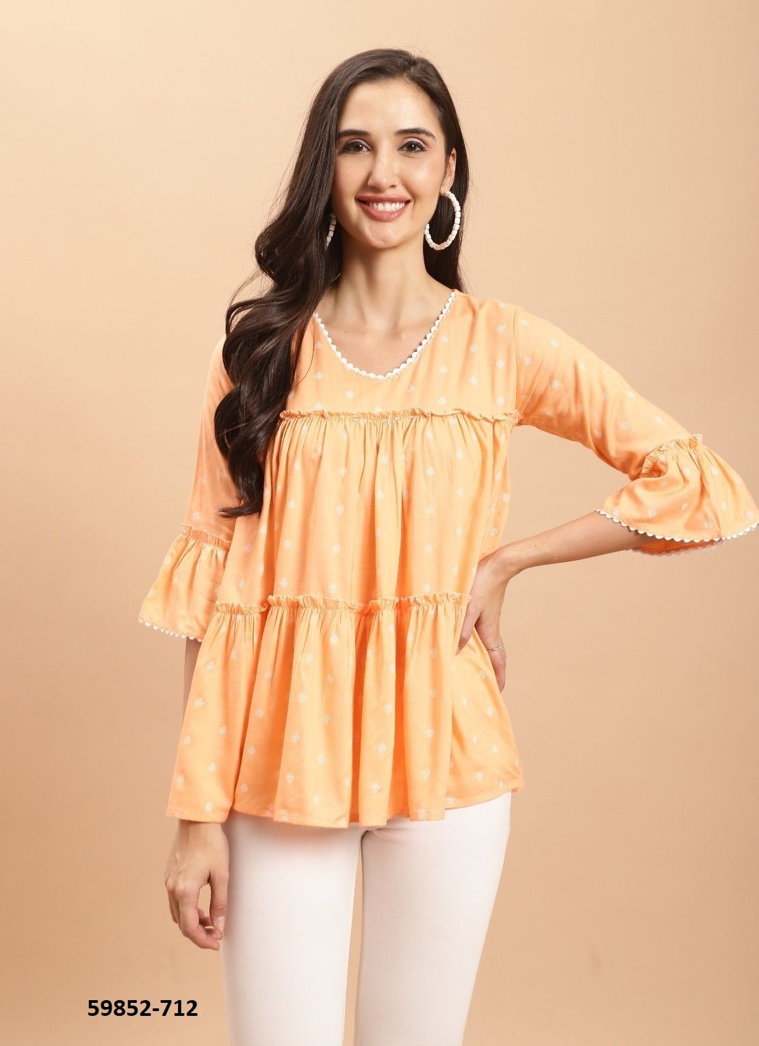 NAYRA - Catalog # 59852 (Set of 4 Readymade Women's Kurtis / Tops) by Brand RAJNANDINI
