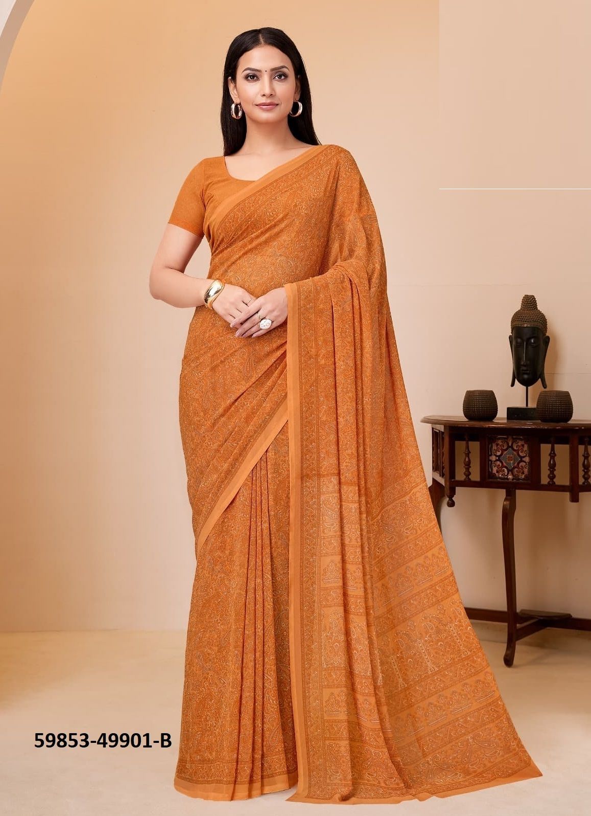 RAAGA GEORGETTE 20 - Catalog # 59853 (Set of 12 Sarees) by Brand RUCHI SAREES