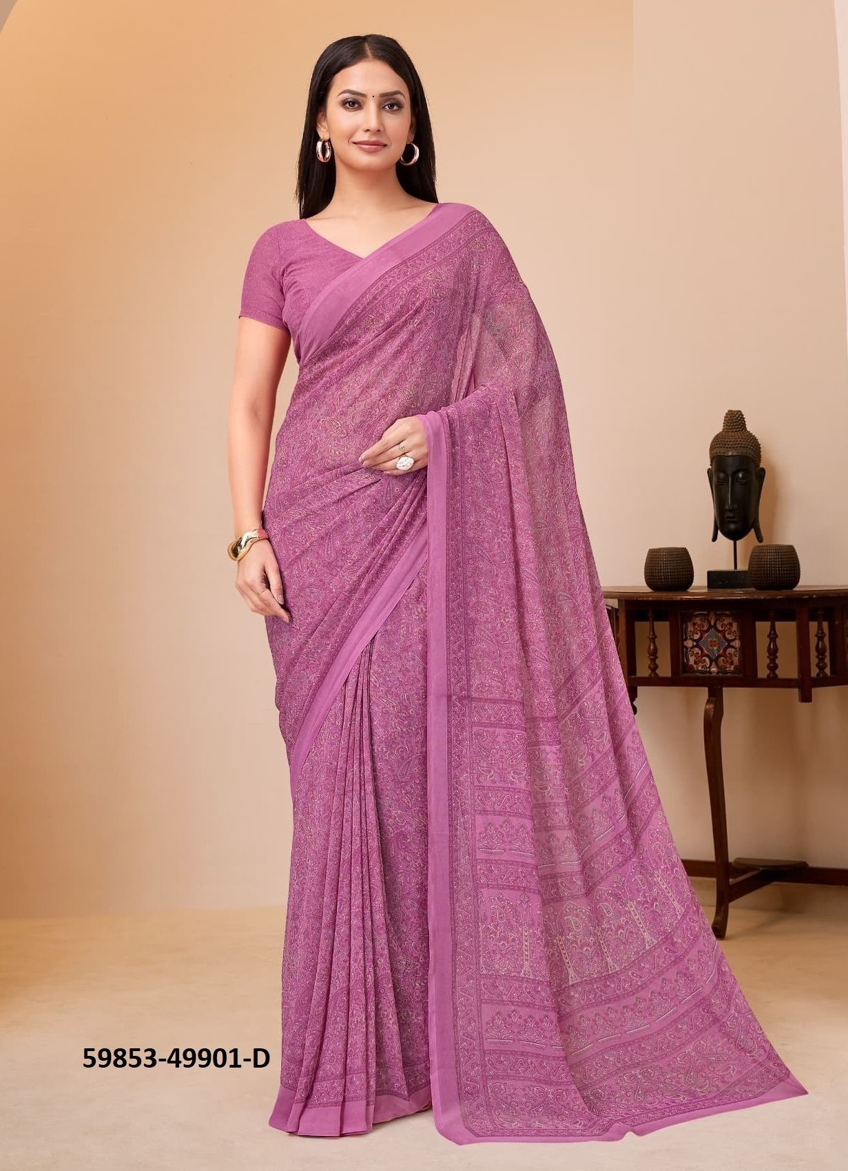 RAAGA GEORGETTE 20 - Catalog # 59853 (Set of 12 Sarees) by Brand RUCHI SAREES
