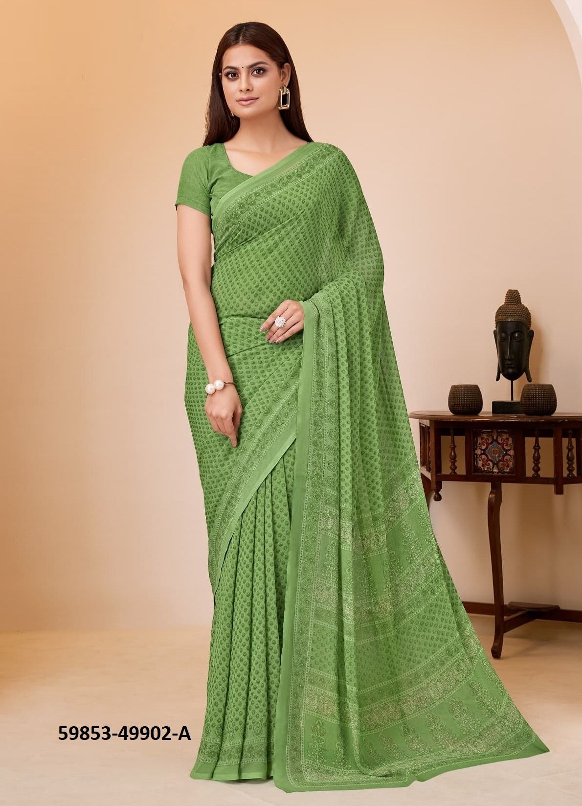 RAAGA GEORGETTE 20 - Catalog # 59853 (Set of 12 Sarees) by Brand RUCHI SAREES