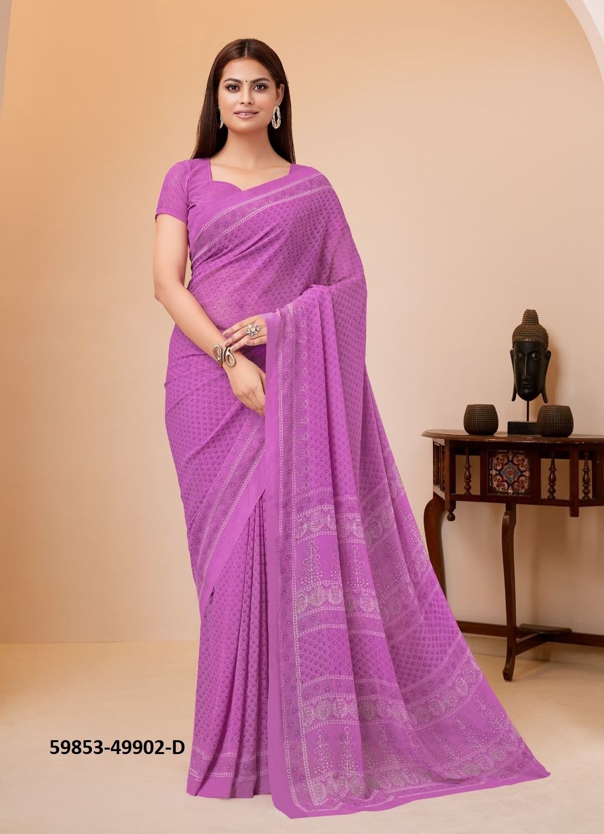 RAAGA GEORGETTE 20 - Catalog # 59853 (Set of 12 Sarees) by Brand RUCHI SAREES