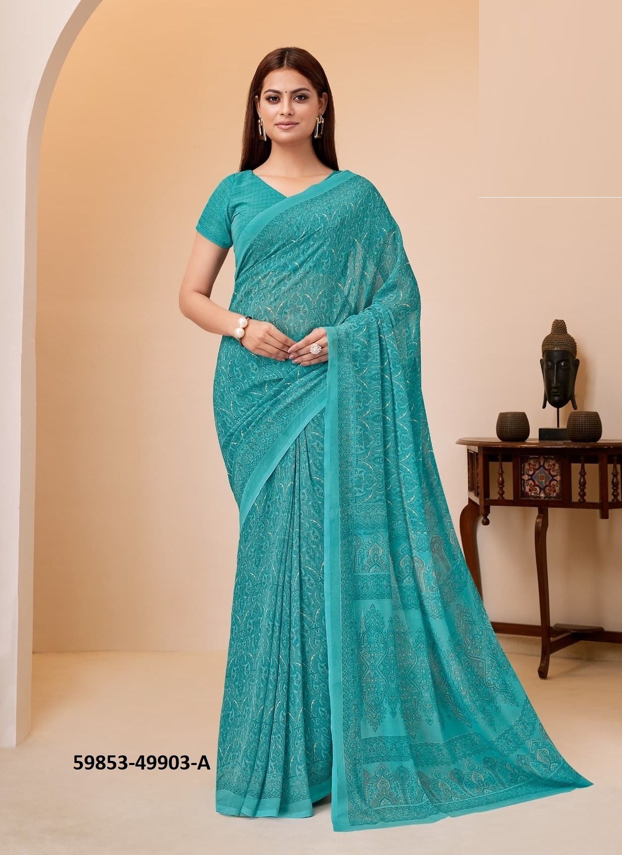 RAAGA GEORGETTE 20 - Catalog # 59853 (Set of 12 Sarees) by Brand RUCHI SAREES