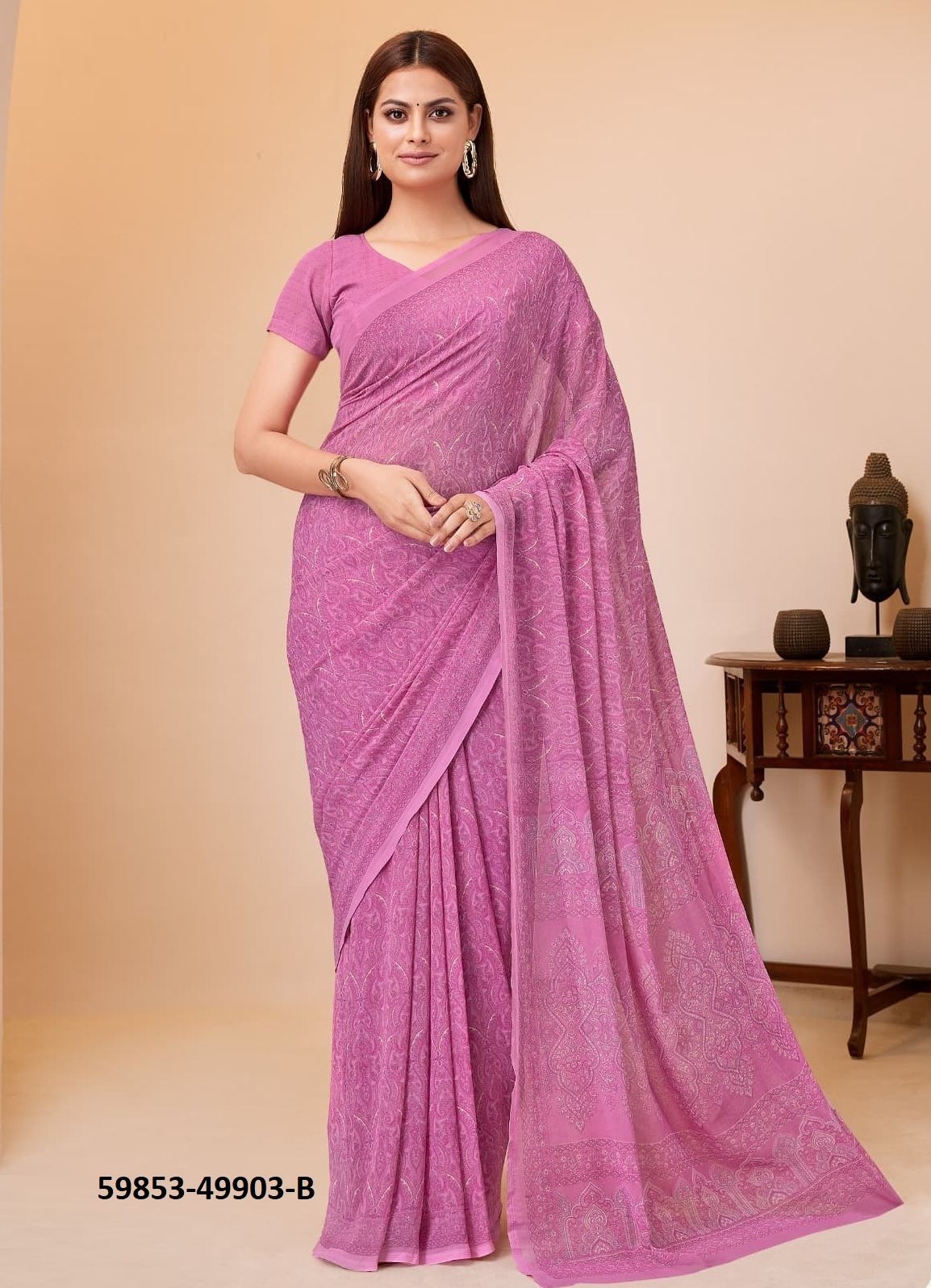 RAAGA GEORGETTE 20 - Catalog # 59853 (Set of 12 Sarees) by Brand RUCHI SAREES