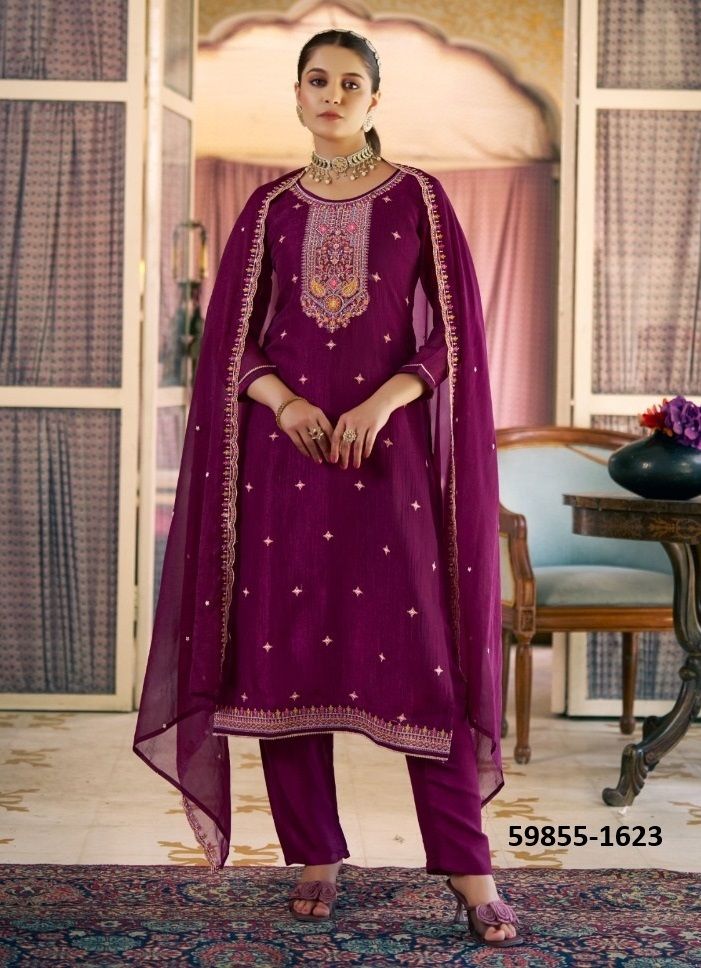 MADIHA - Catalog # 59855 (Set of 4 Readymade Salwar Suits) by Brand FOUR DOTS