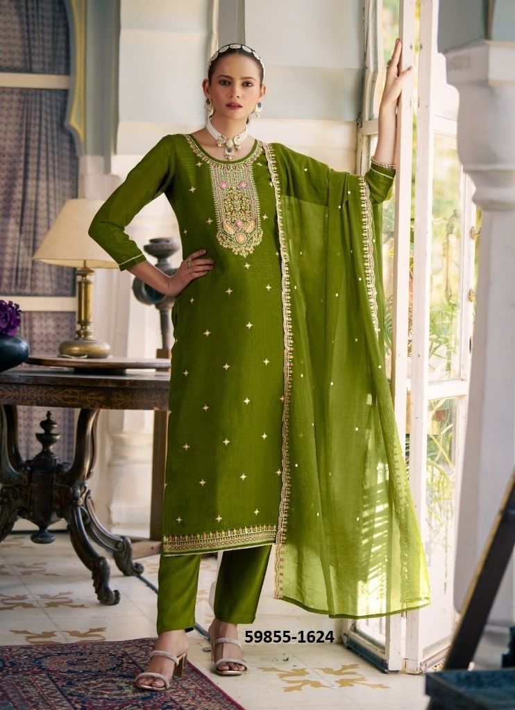MADIHA - Catalog # 59855 (Set of 4 Readymade Salwar Suits) by Brand FOUR DOTS