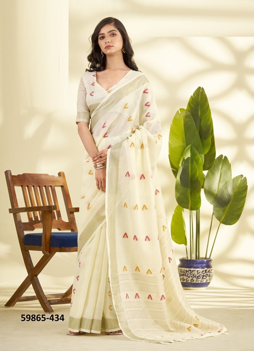 ARROW SILK - Catalog # 59865 (Set of 6 Sarees) by Brand MEHERIYA