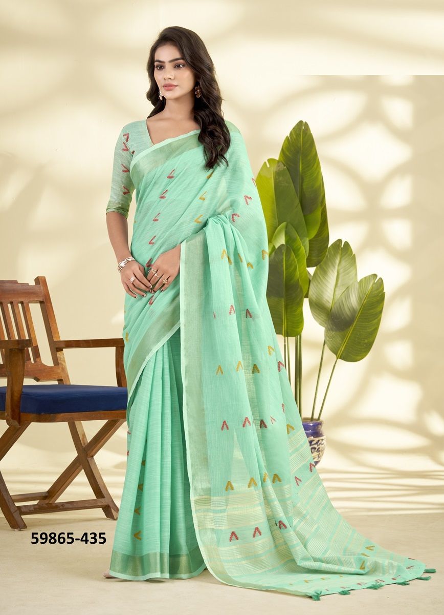 ARROW SILK - Catalog # 59865 (Set of 6 Sarees) by Brand MEHERIYA