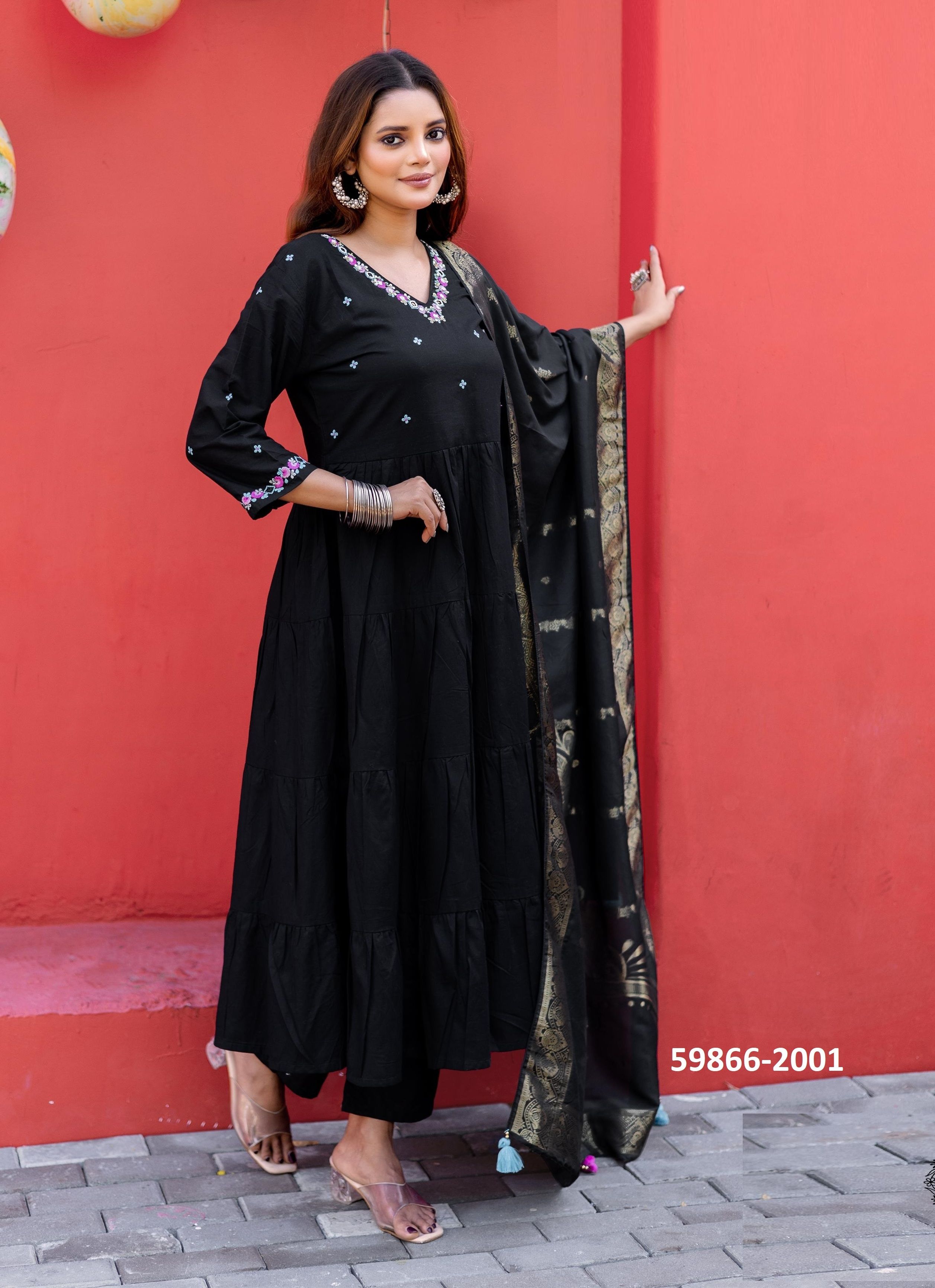 TANEJA - Catalog # 59866 (Set of 4 Readymade Salwar Suits) by Brand KADLEE FASHION TANEJA - Catalog # 59866 (Set of 4 Readymade Salwar Suits) by Brand KADLEE FASHION