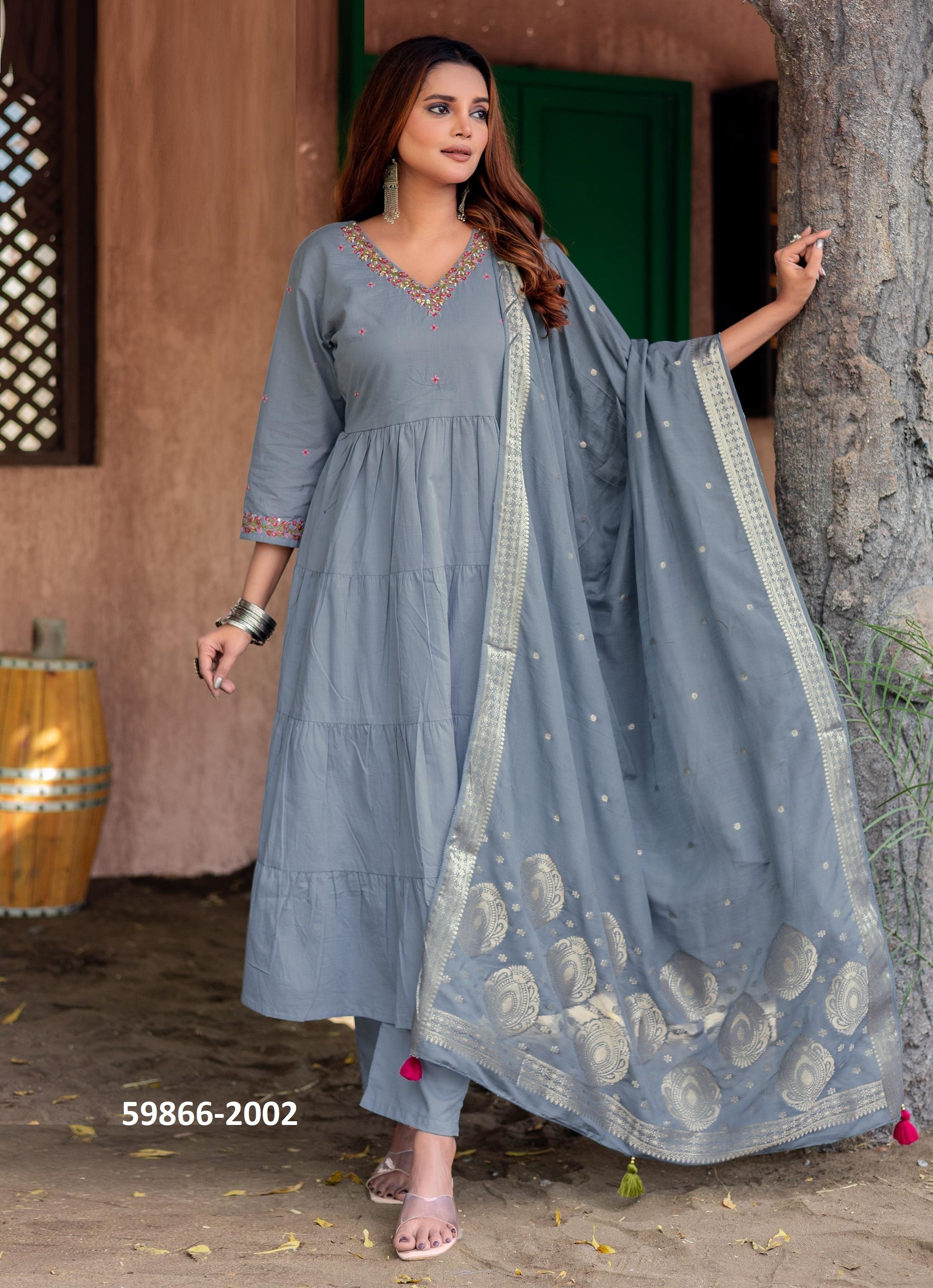 TANEJA - Catalog # 59866 (Set of 4 Readymade Salwar Suits) by Brand KADLEE FASHION TANEJA - Catalog # 59866 (Set of 4 Readymade Salwar Suits) by Brand KADLEE FASHION