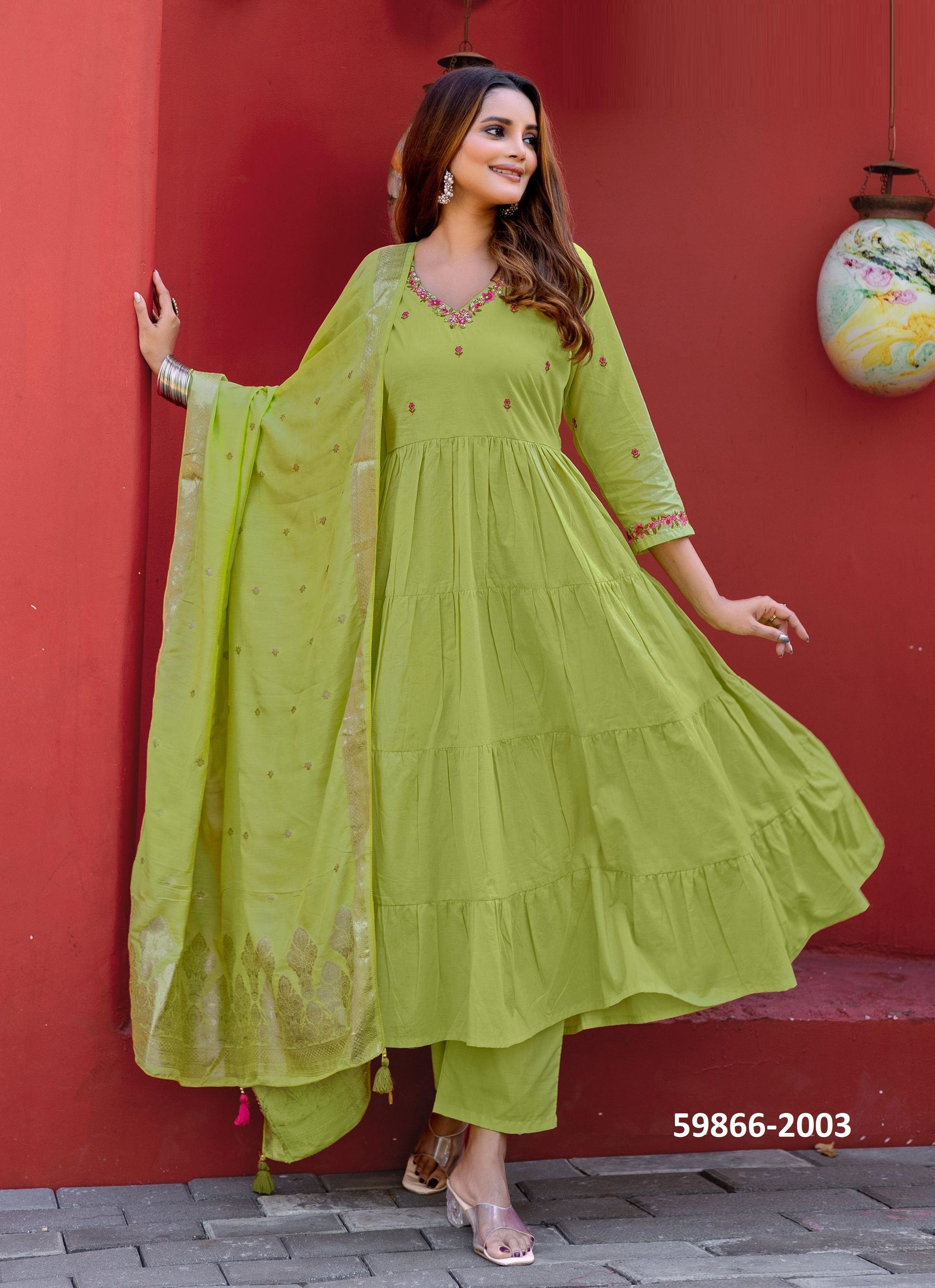 TANEJA - Catalog # 59866 (Set of 4 Readymade Salwar Suits) by Brand KADLEE FASHION TANEJA - Catalog # 59866 (Set of 4 Readymade Salwar Suits) by Brand KADLEE FASHION