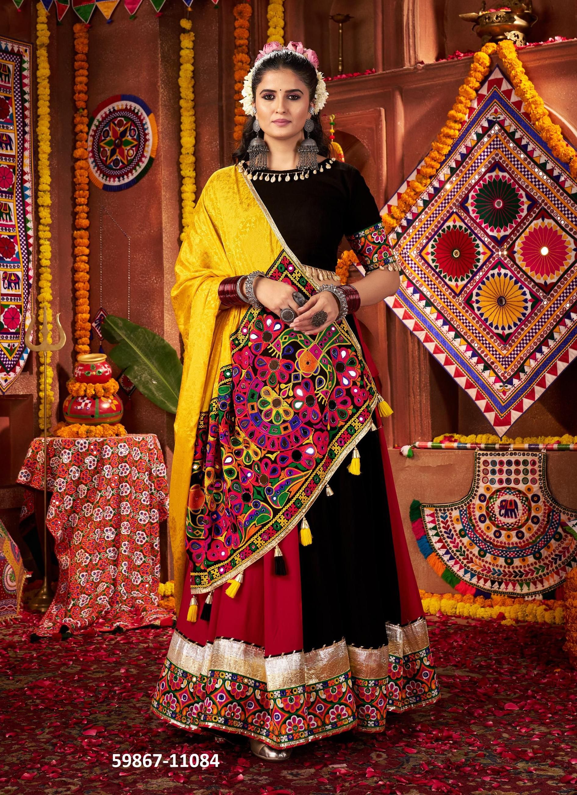 RAAS 27 - Catalog # 59867 (Set of 7 Readymade Lehengas) by Brand DESI MUSE