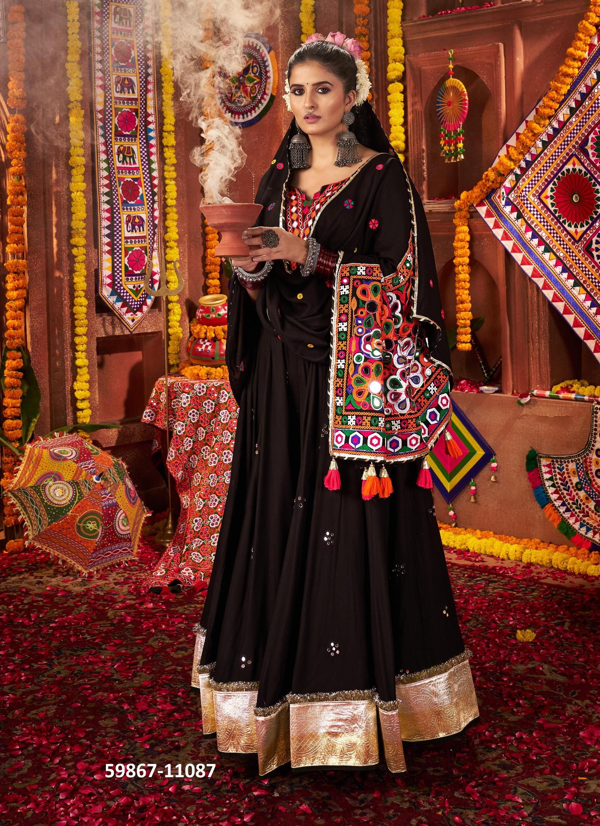 RAAS 27 - Catalog # 59867 (Set of 7 Readymade Lehengas) by Brand DESI MUSE