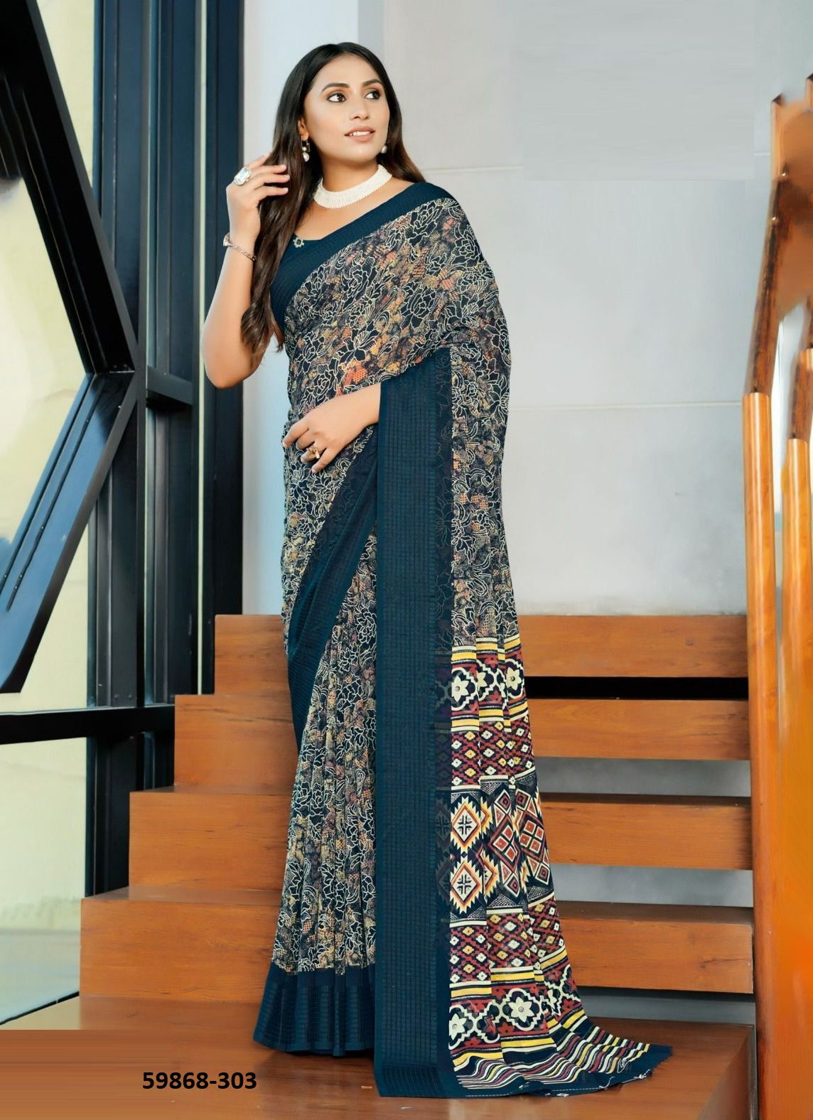 AASTHA 3 - Catalog # 59868 (Set of 8 Sarees) by Brand KASHVI CREATIONS