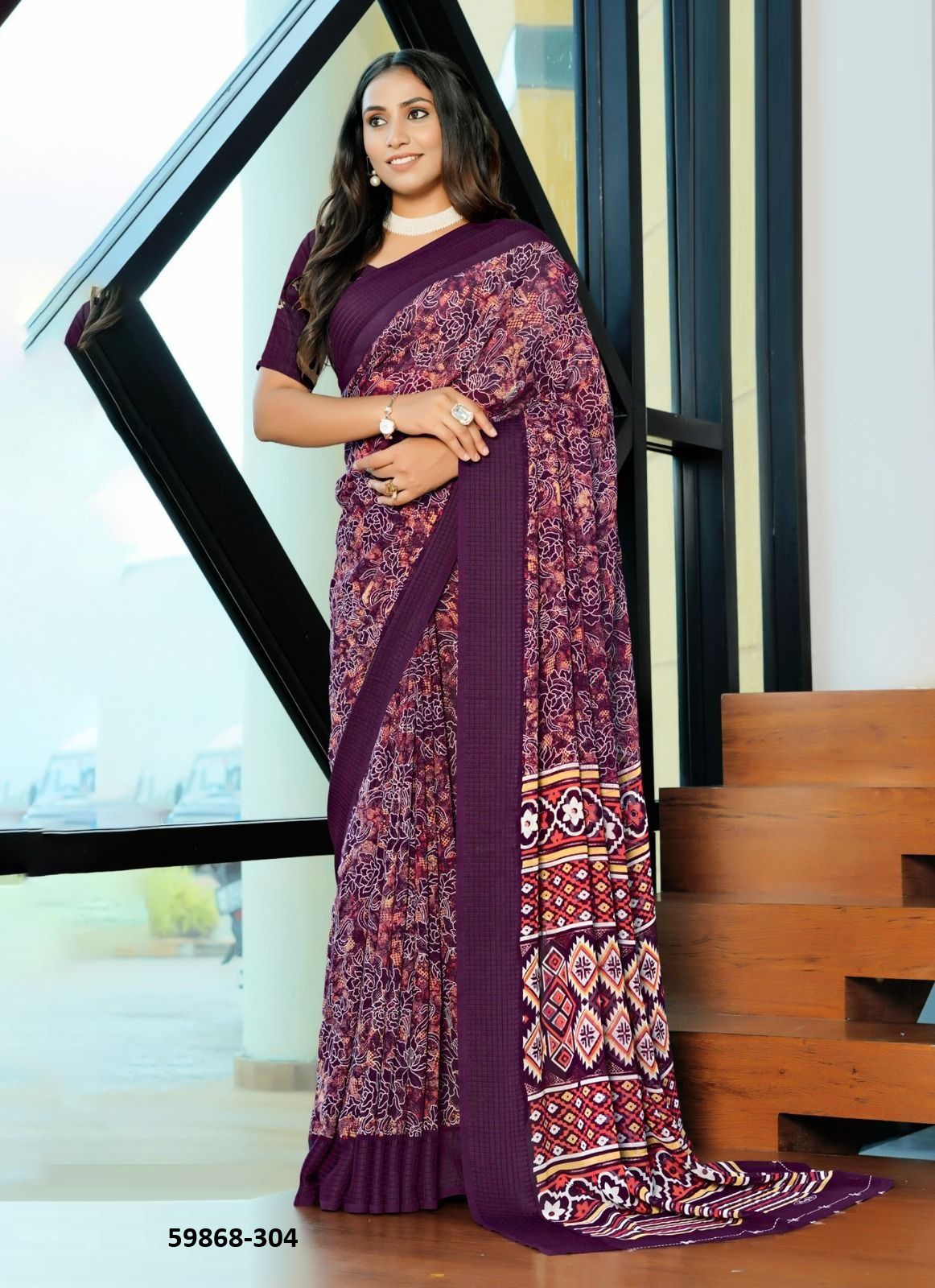 AASTHA 3 - Catalog # 59868 (Set of 8 Sarees) by Brand KASHVI CREATIONS