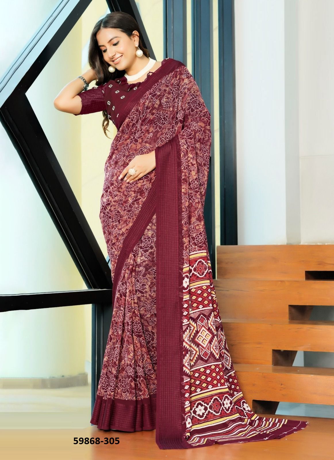 AASTHA 3 - Catalog # 59868 (Set of 8 Sarees) by Brand KASHVI CREATIONS