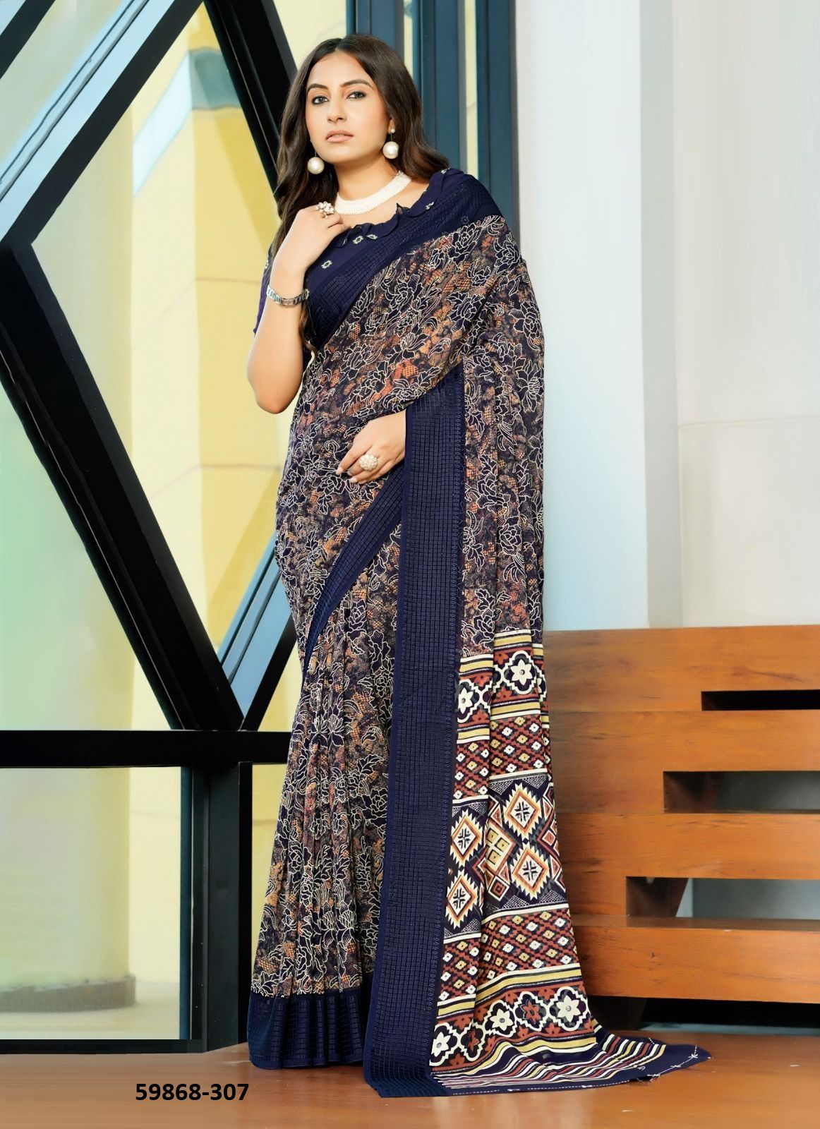 AASTHA 3 - Catalog # 59868 (Set of 8 Sarees) by Brand KASHVI CREATIONS