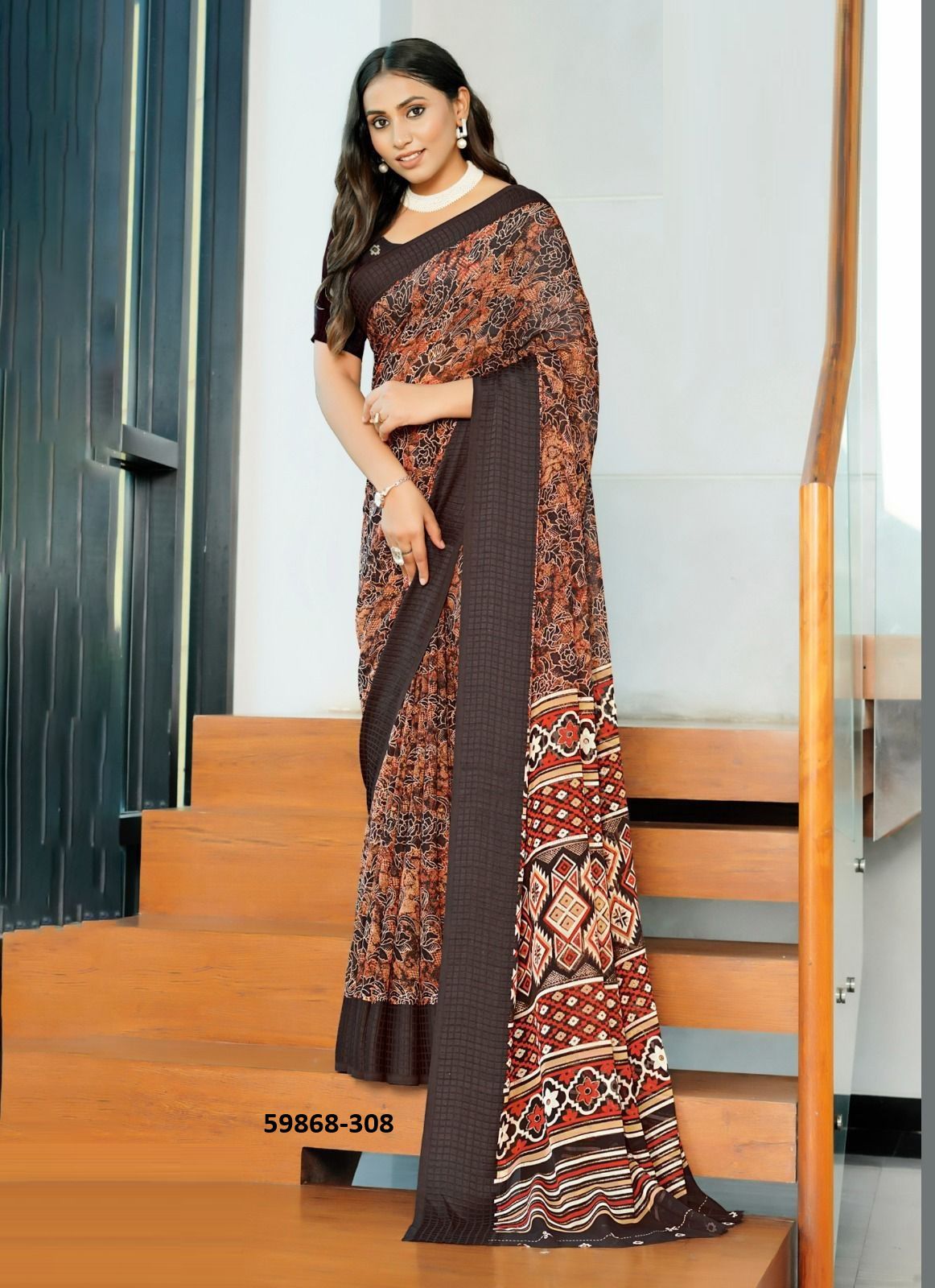 AASTHA 3 - Catalog # 59868 (Set of 8 Sarees) by Brand KASHVI CREATIONS