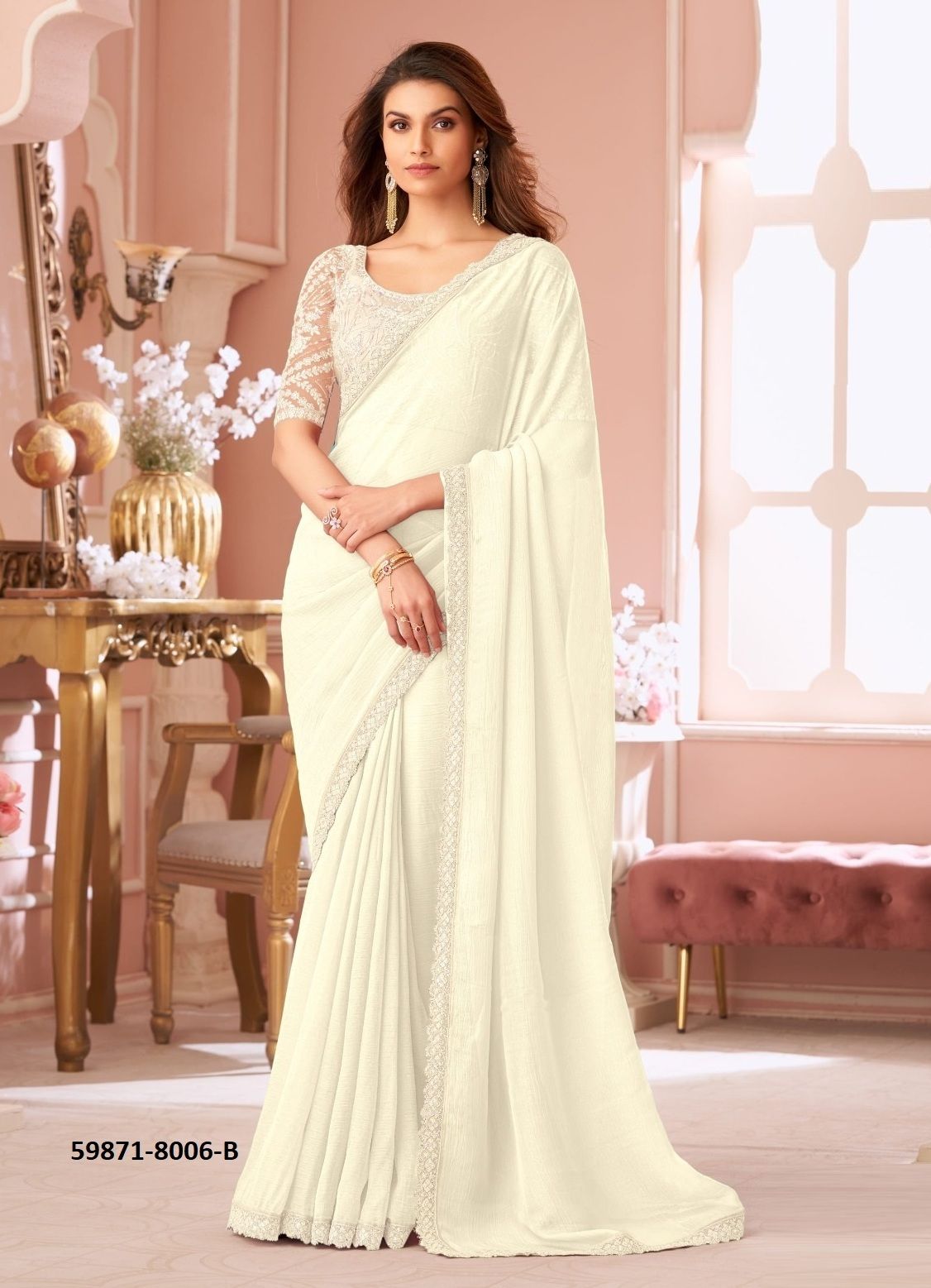 SALSA STYLE 8006 - Catalog # 59871 (Set of 6 Sarees) by Brand THE FASHION HUB