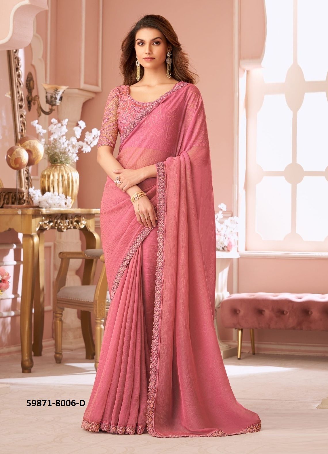 SALSA STYLE 8006 - Catalog # 59871 (Set of 6 Sarees) by Brand THE FASHION HUB