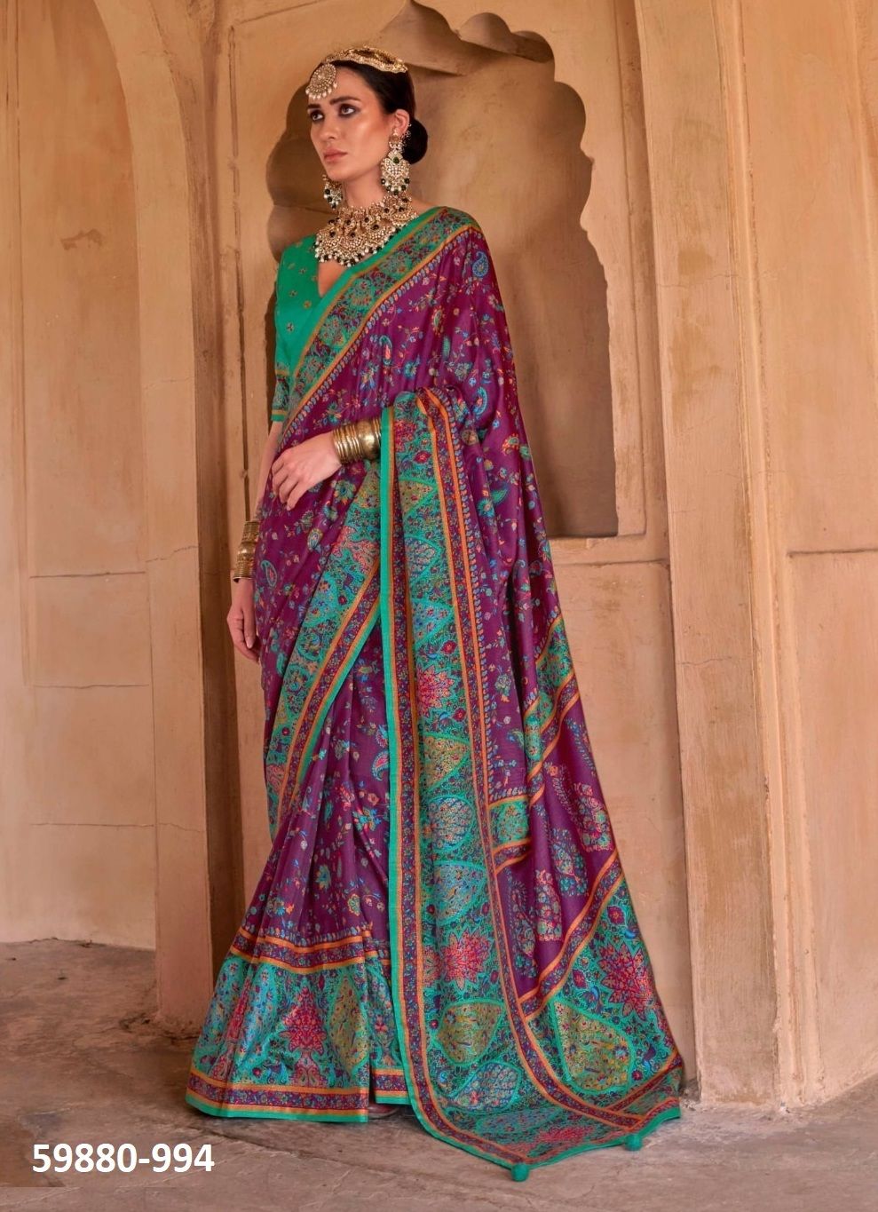 PRIYATAMA - Catalog # 59880 (Set of 6 Sarees) by Brand KRESHVA