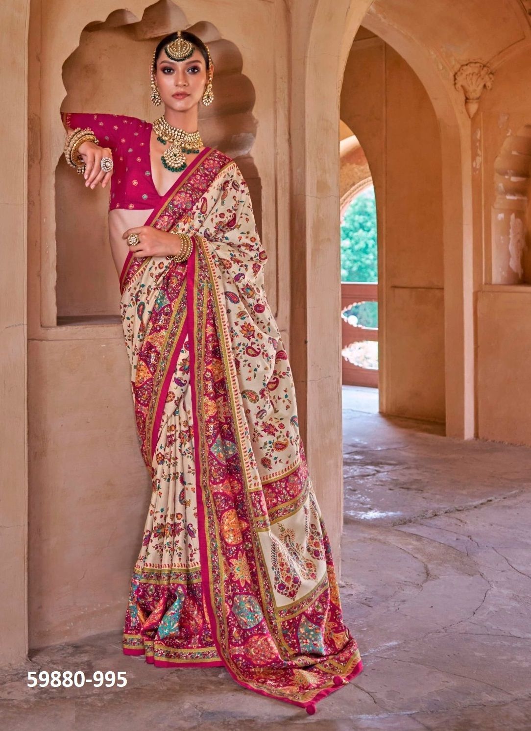 PRIYATAMA - Catalog # 59880 (Set of 6 Sarees) by Brand KRESHVA
