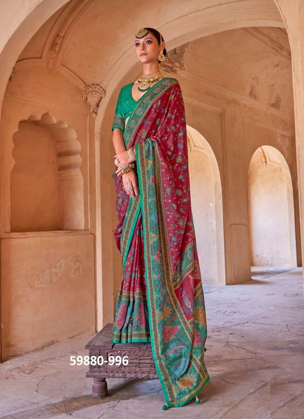 PRIYATAMA - Catalog # 59880 (Set of 6 Sarees) by Brand KRESHVA