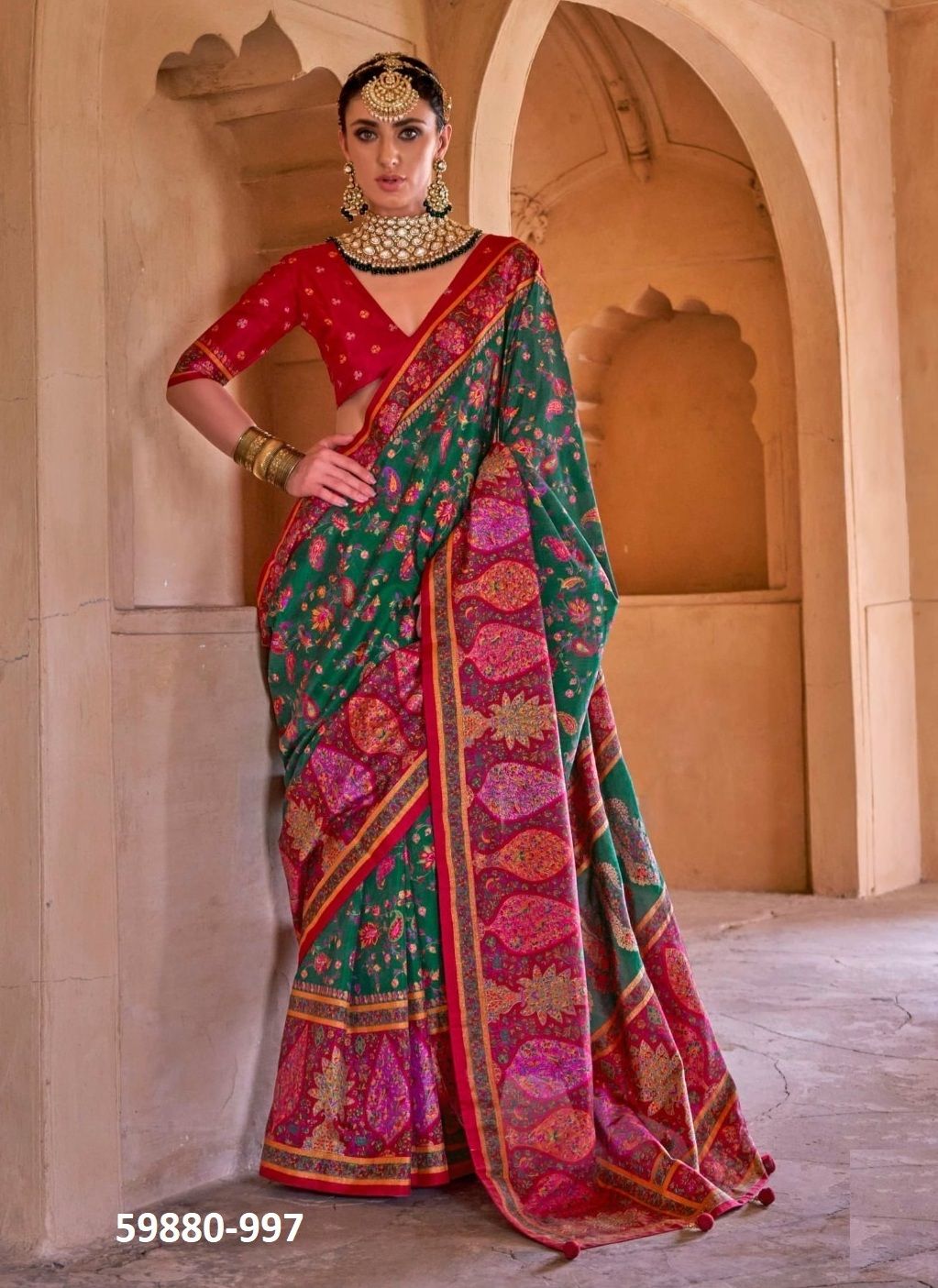 PRIYATAMA - Catalog # 59880 (Set of 6 Sarees) by Brand KRESHVA
