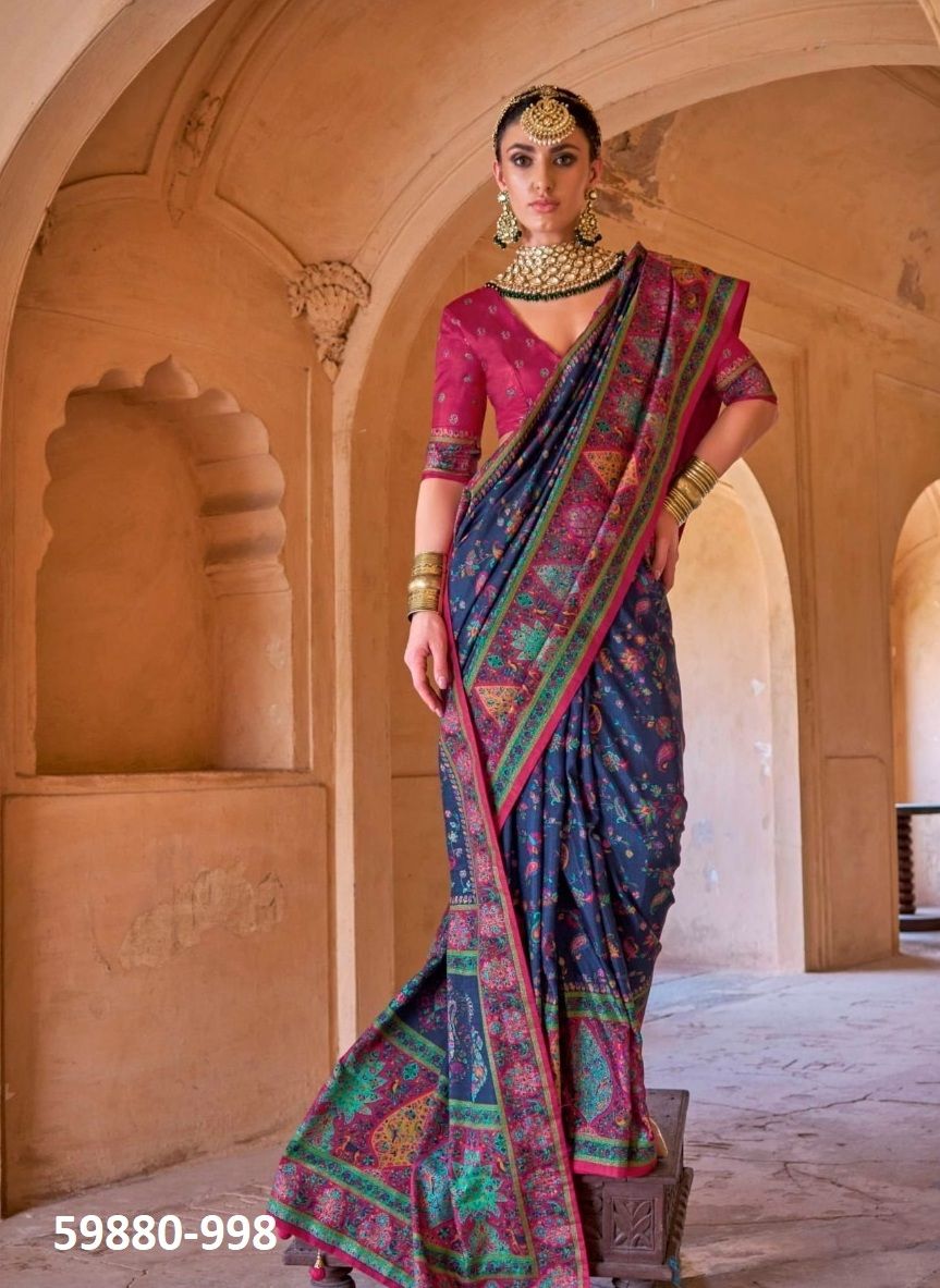 PRIYATAMA - Catalog # 59880 (Set of 6 Sarees) by Brand KRESHVA