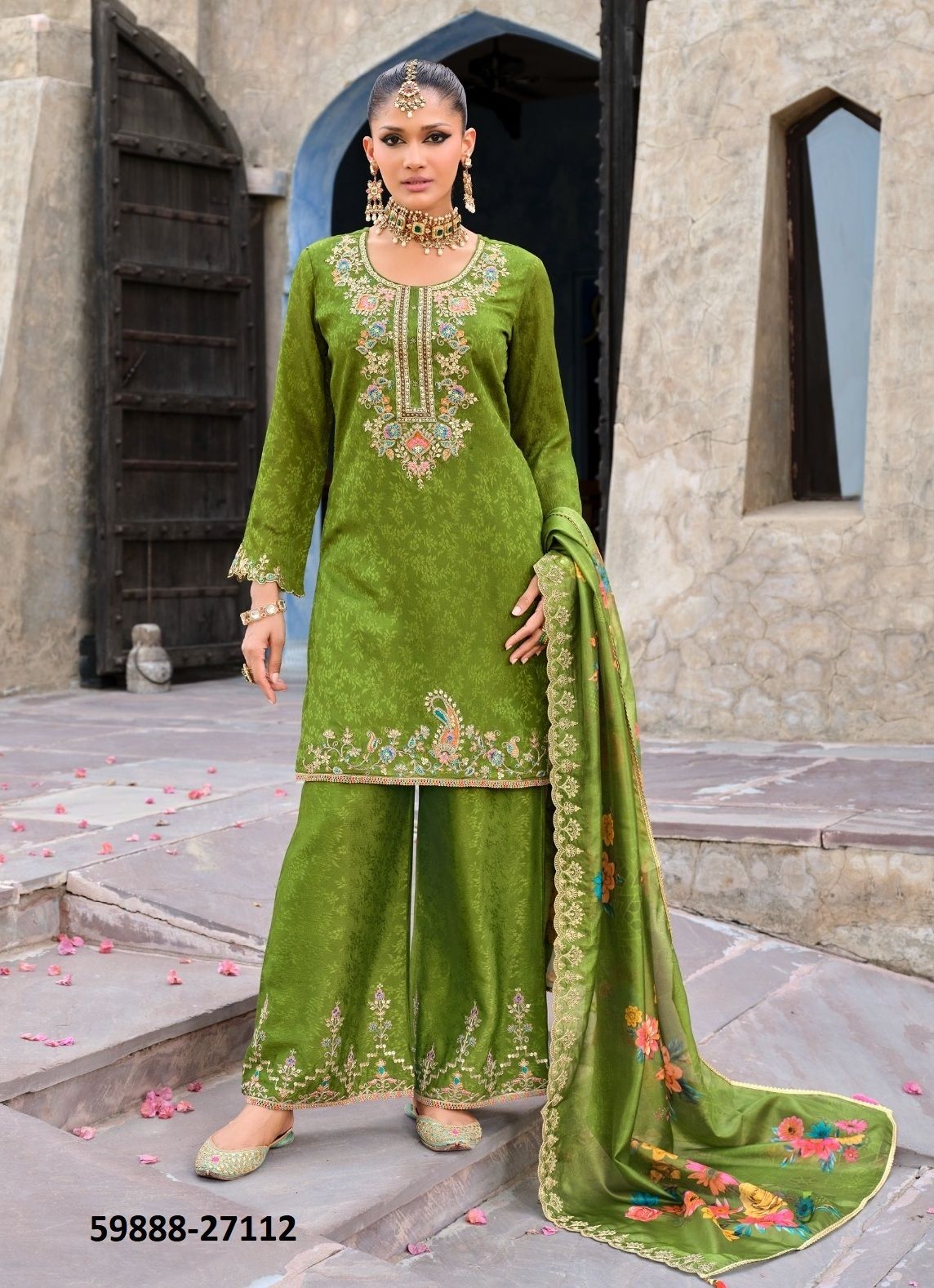 CHANDNI - Catalog # 59888 (Set of 4 Readymade Salwar Suits) by Brand LILY & LALI