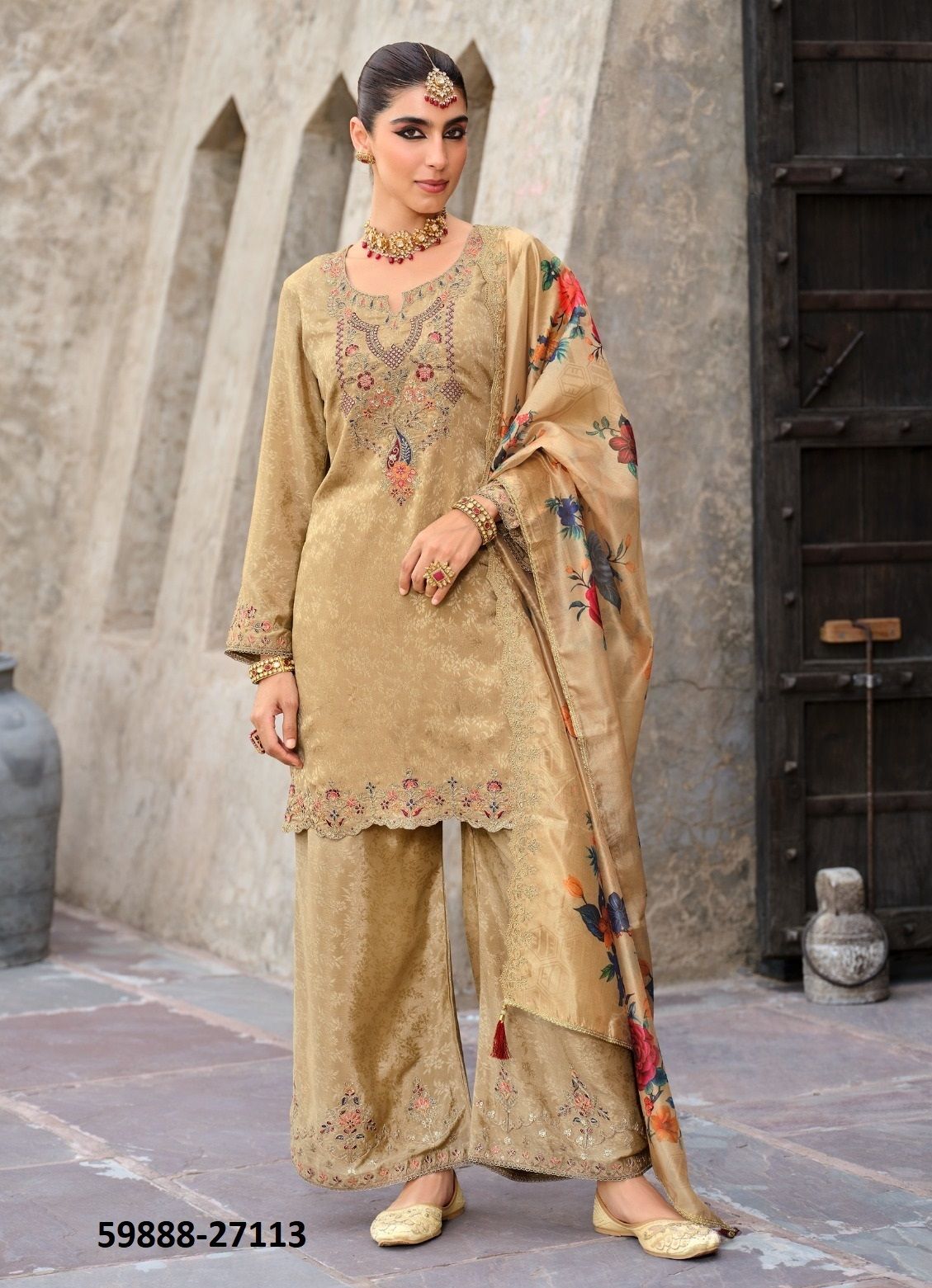 CHANDNI - Catalog # 59888 (Set of 4 Readymade Salwar Suits) by Brand LILY & LALI