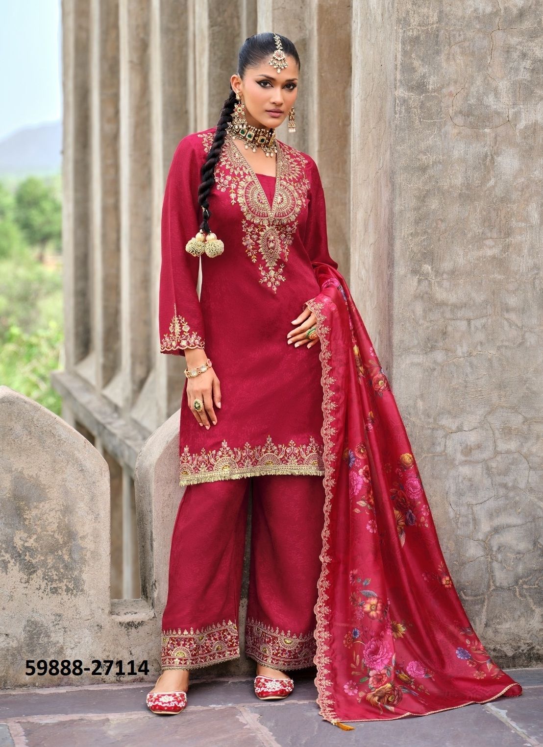 CHANDNI - Catalog # 59888 (Set of 4 Readymade Salwar Suits) by Brand LILY & LALI